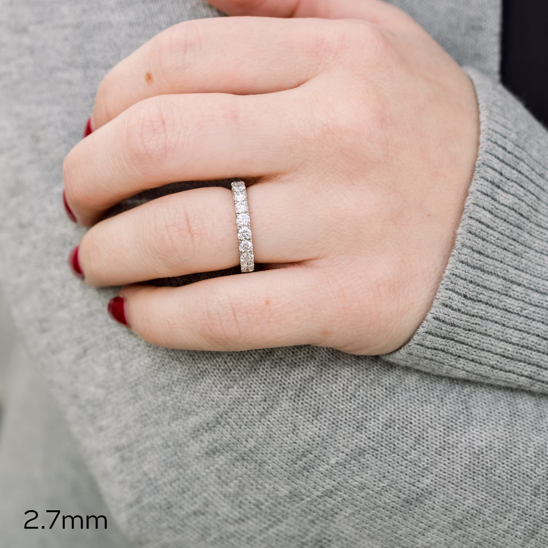 platinum 1 ct lab diamond half band