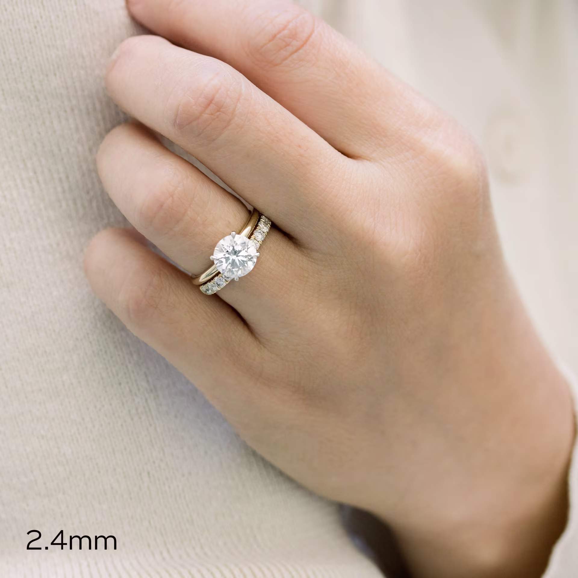 half carat lab diamond u pav´e wedding band