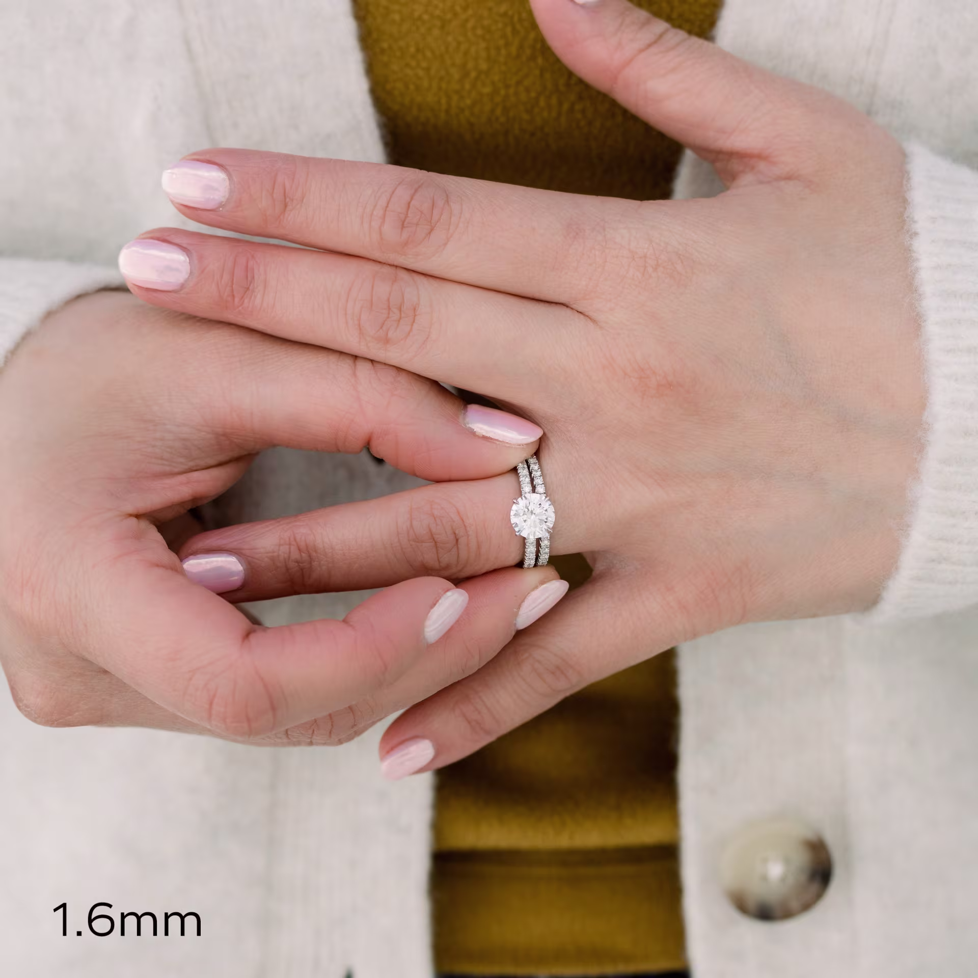 french pavé lab created diamond three quarter band ada diamonds design ad 275 on model 1.6mm