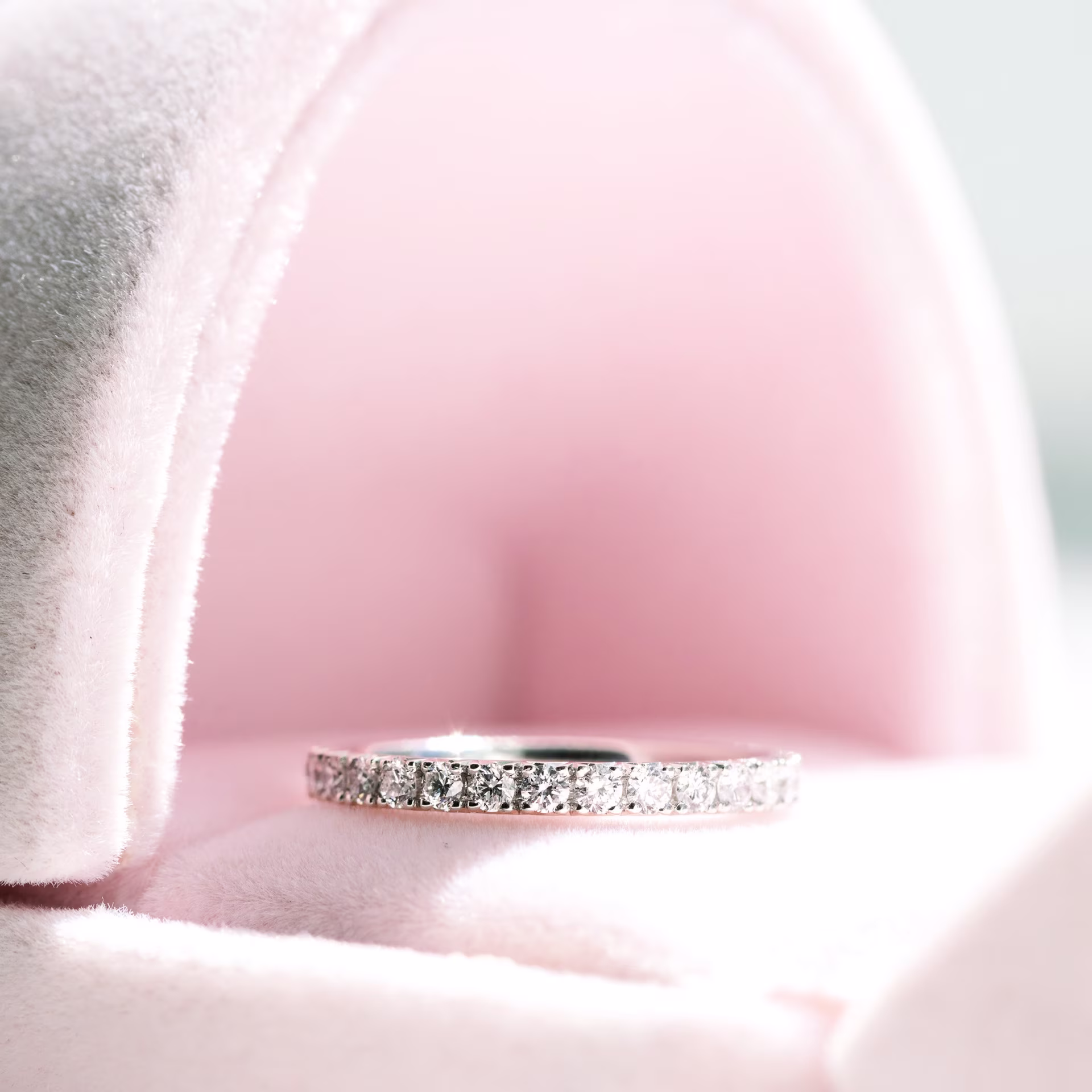 platinum lab created diamond wedding band with french pavé set round diamonds ada diamonds design 275 macro