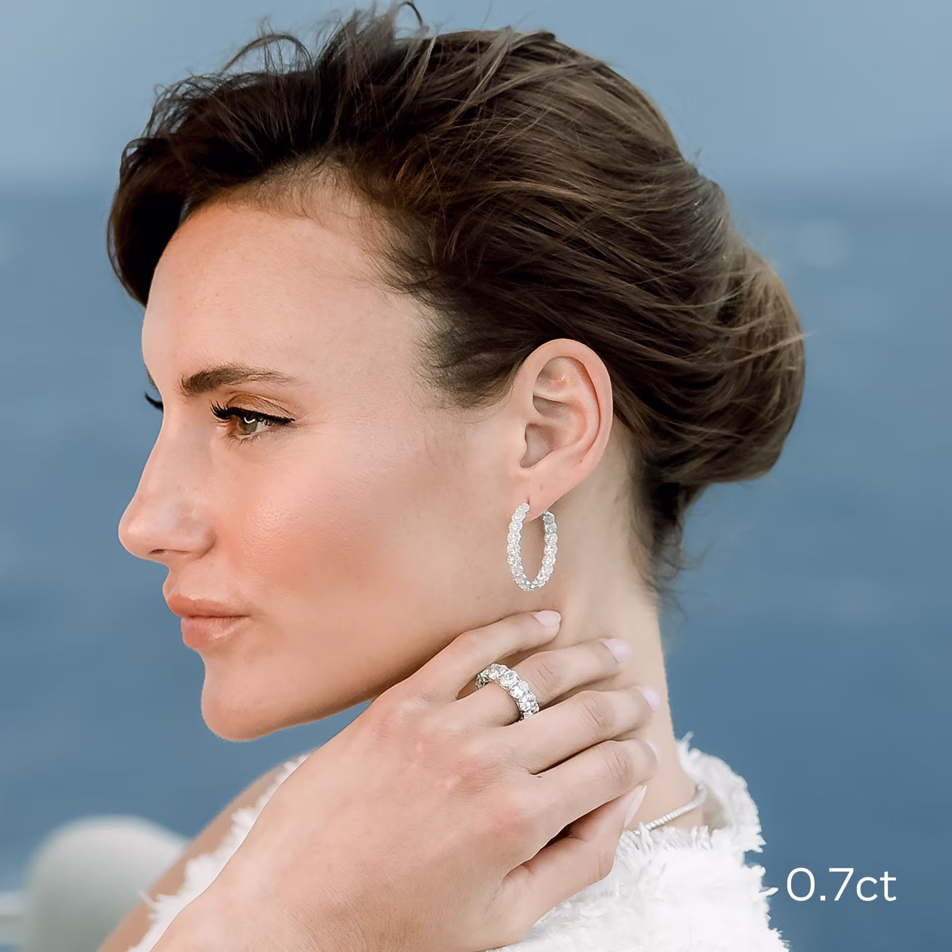 platinum french u oval manmade diamond eternity wedding band ada diamonds design ad 193 on model