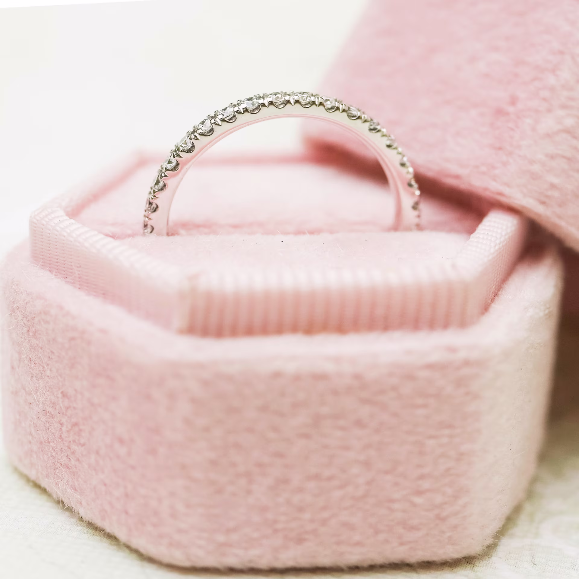 White Gold U Pavé 3/4 Eternity Band with Lab Diamonds Ada Diamonds Design AD-171 Profile View