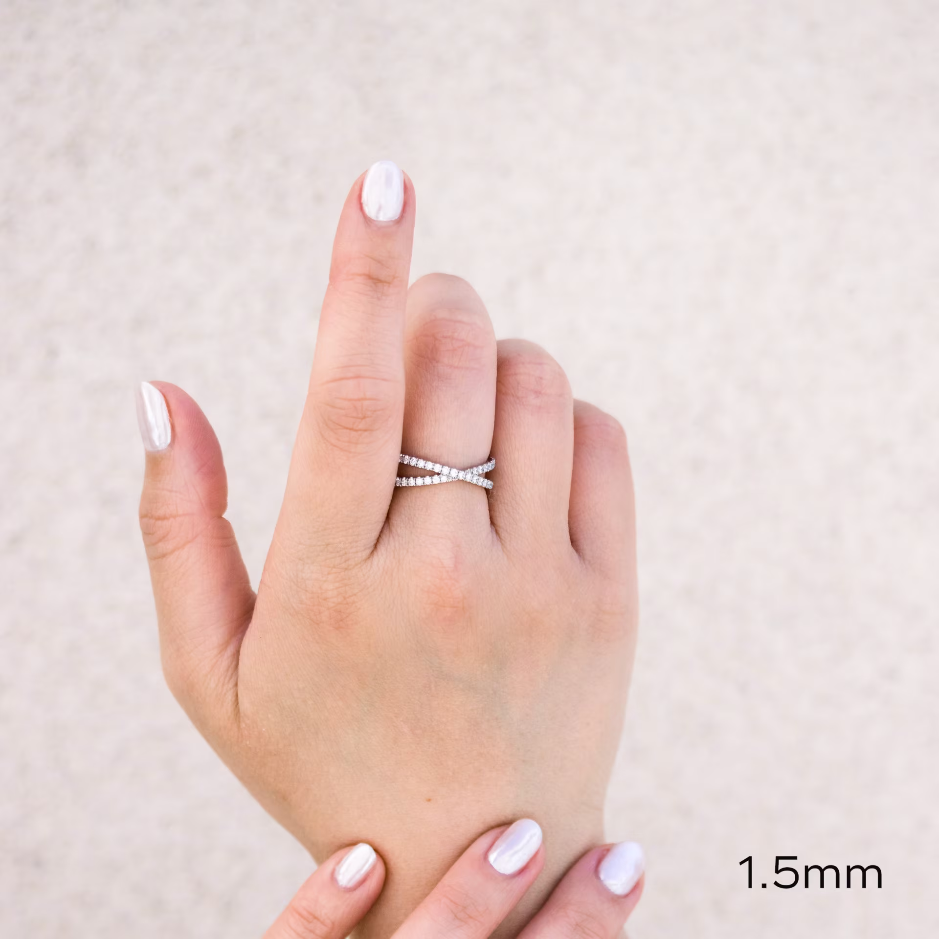 platinum lab diamond x wedding band on model ada diamonds design ad 217