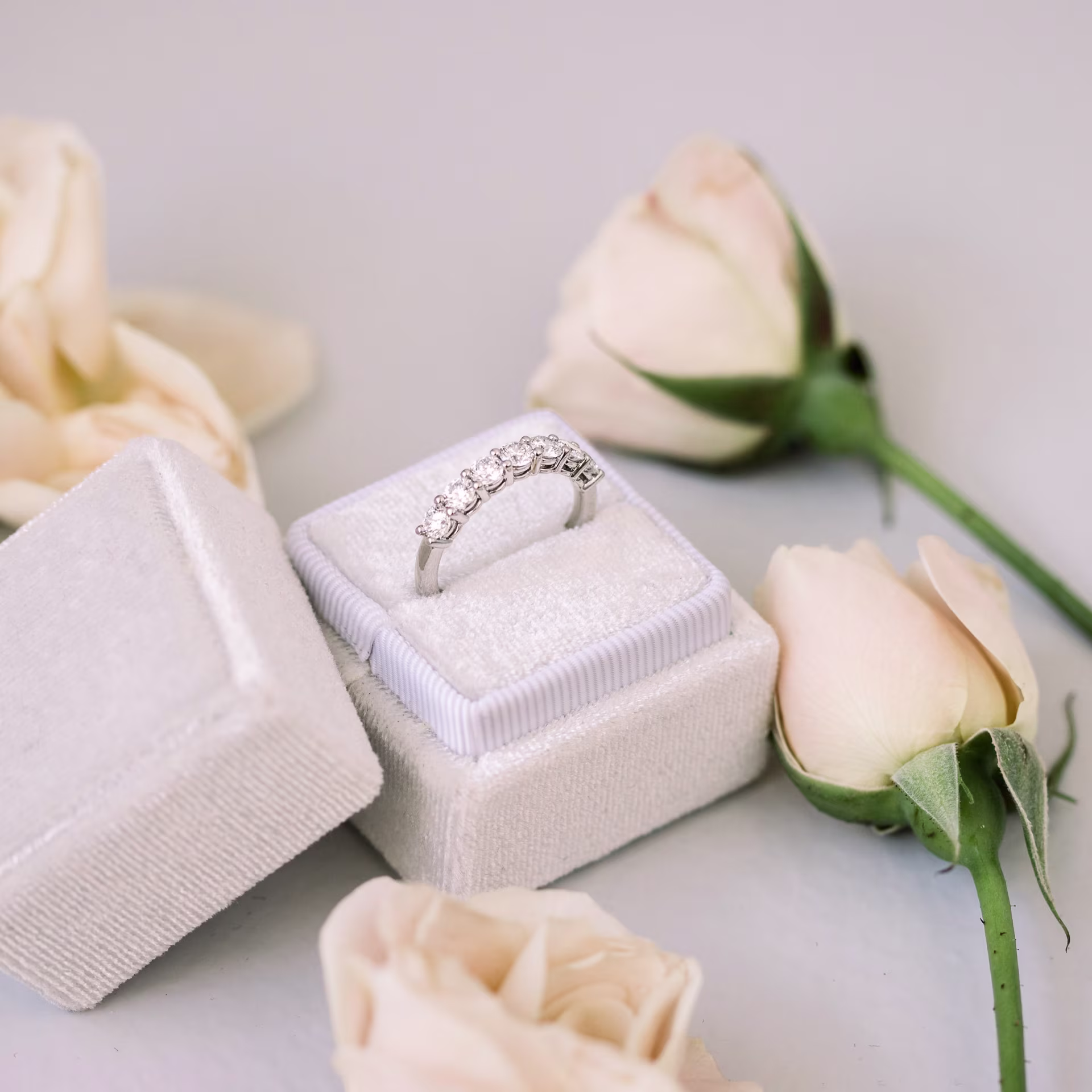 platinum round lab grown diamond seven stone wedding ring ada diamonds design ad 240 profile