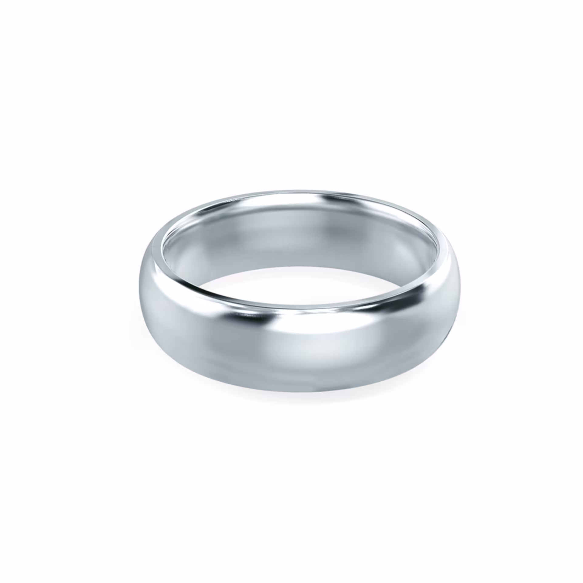 Men's Matte Rounded Wedding Band in Platinum Design-205