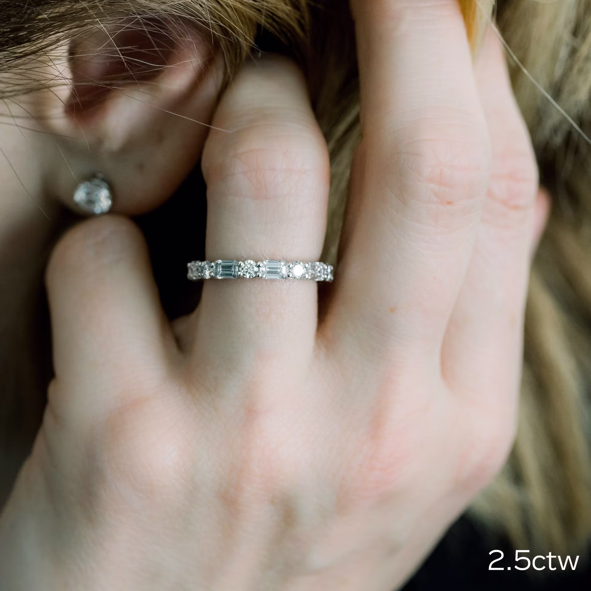 lab created diamond wedding band