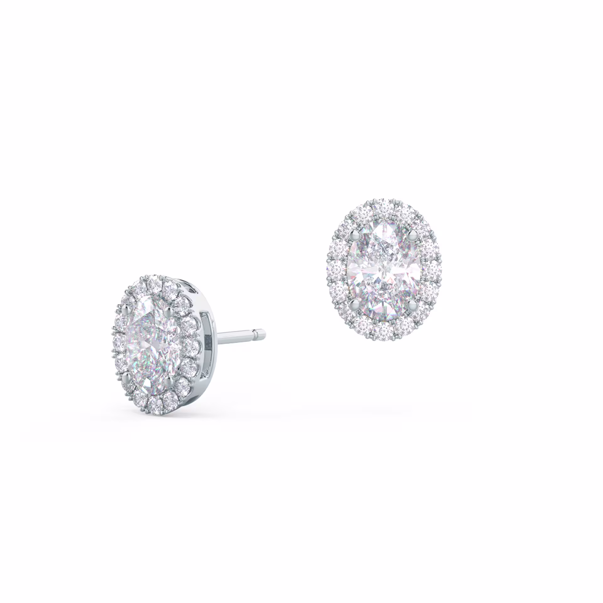 Heavenly Halo Oval Studs featuring Lab Diamonds (Main View)