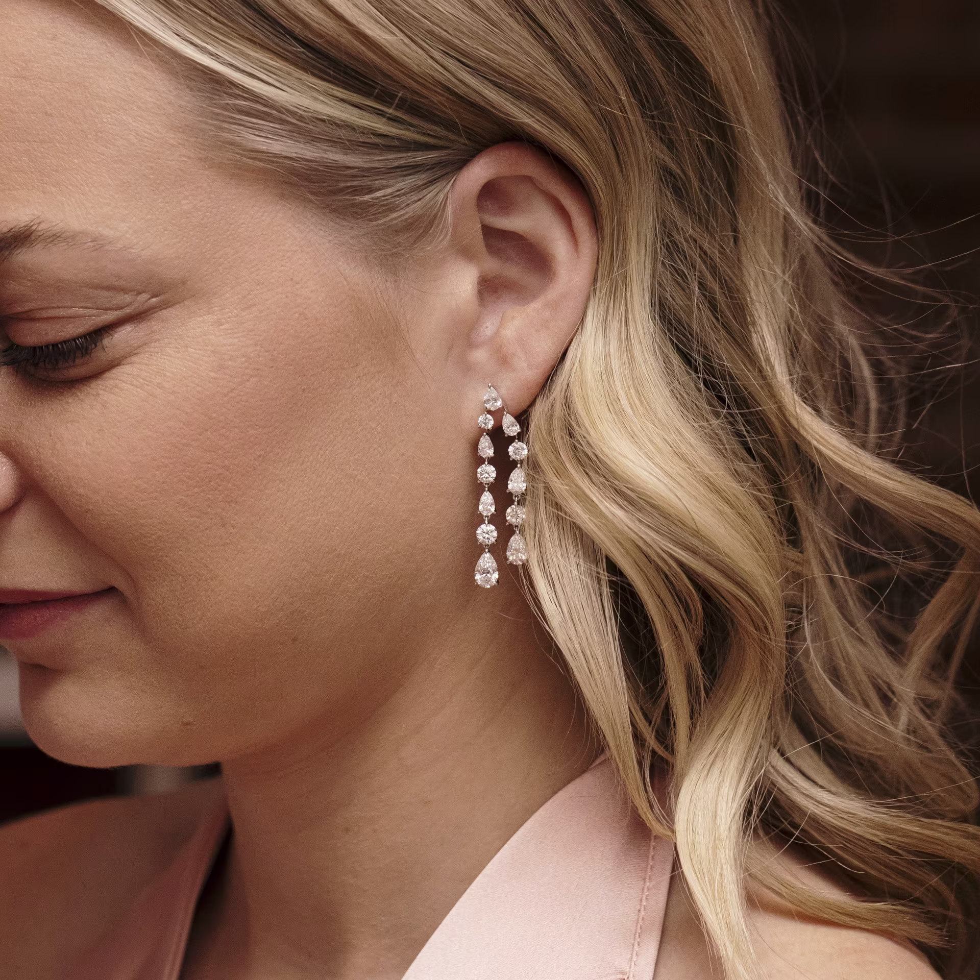 white gold pear and round chandelier earrings lab diamond ada diamonds design ada-557