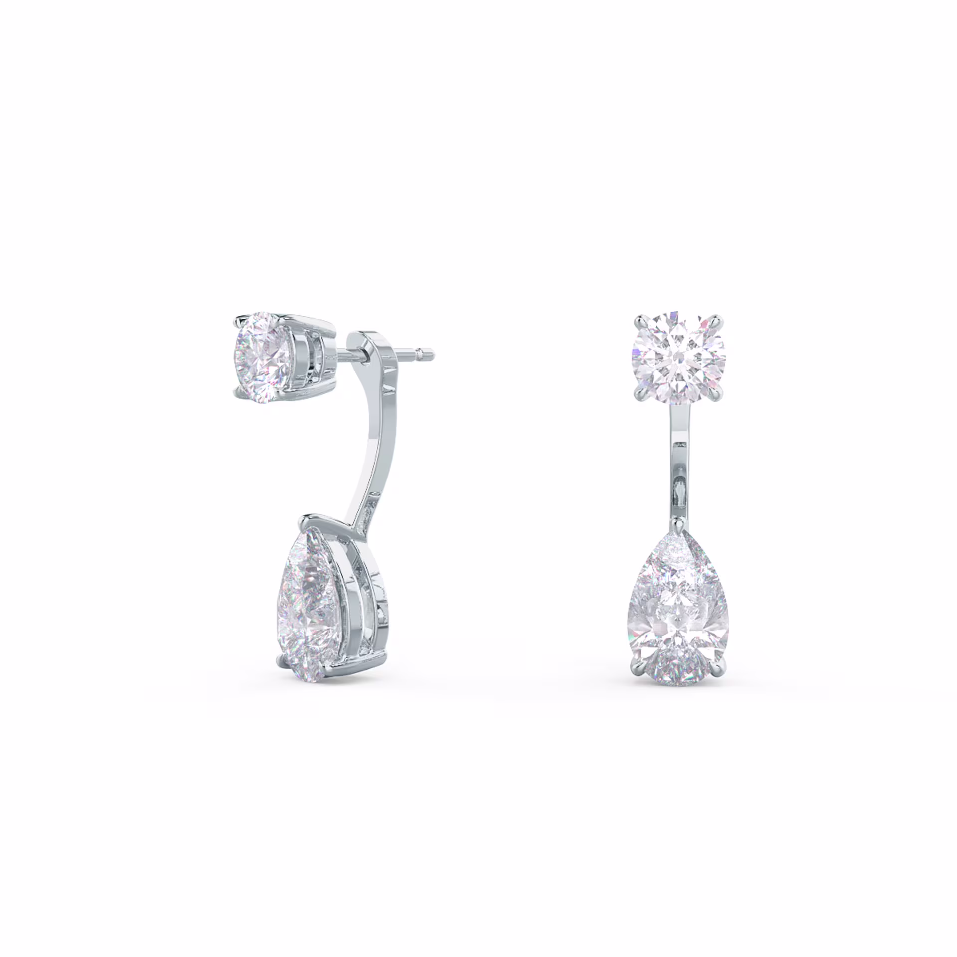 Pear Earring Jackets in 14k White Gold 1.4ctw