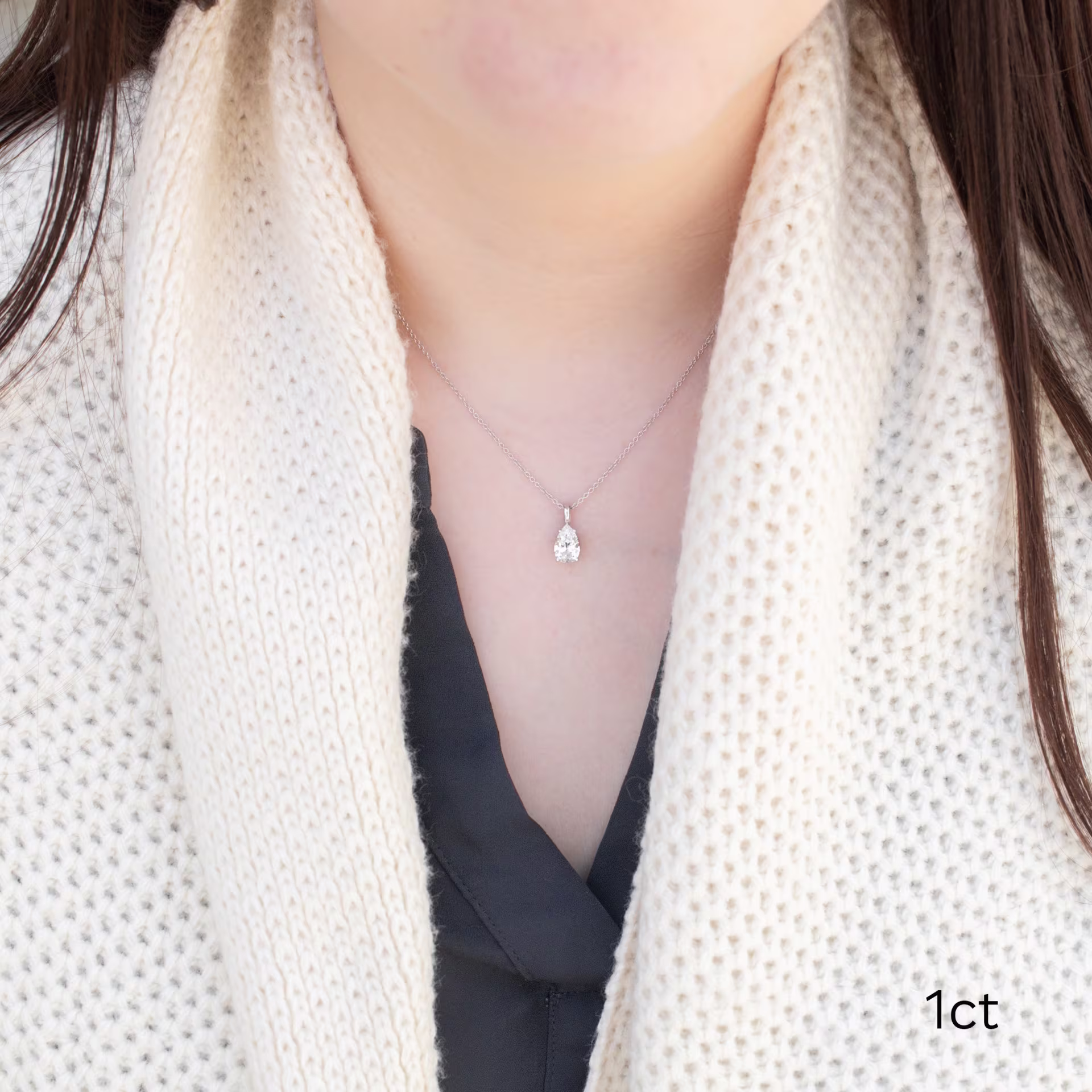 platinum 1 carat pear lab diamond solitaire pendant ada diamonds design ad276