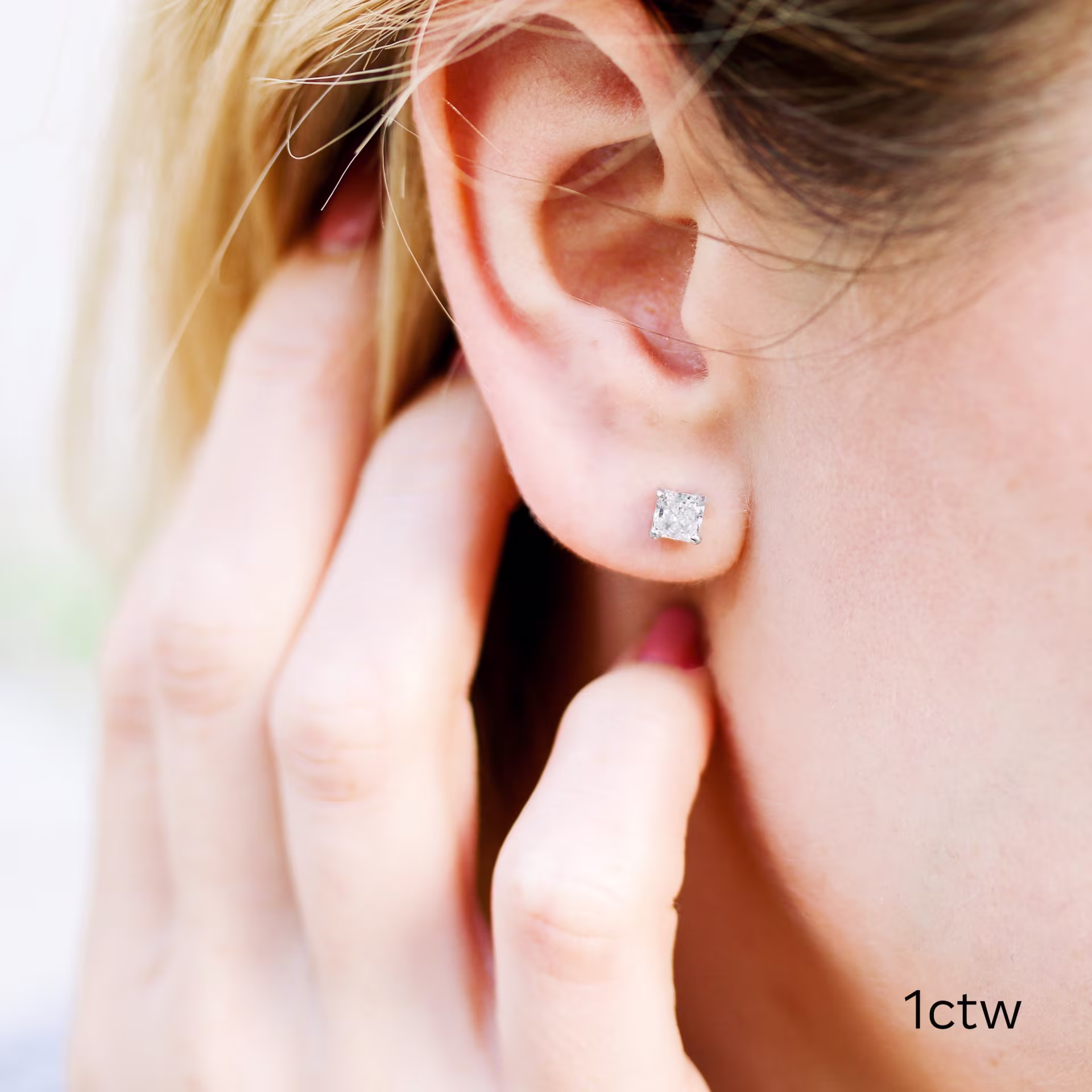 platinum radiant cut 1 ct lab diamond studs ada diamonds design ad 293