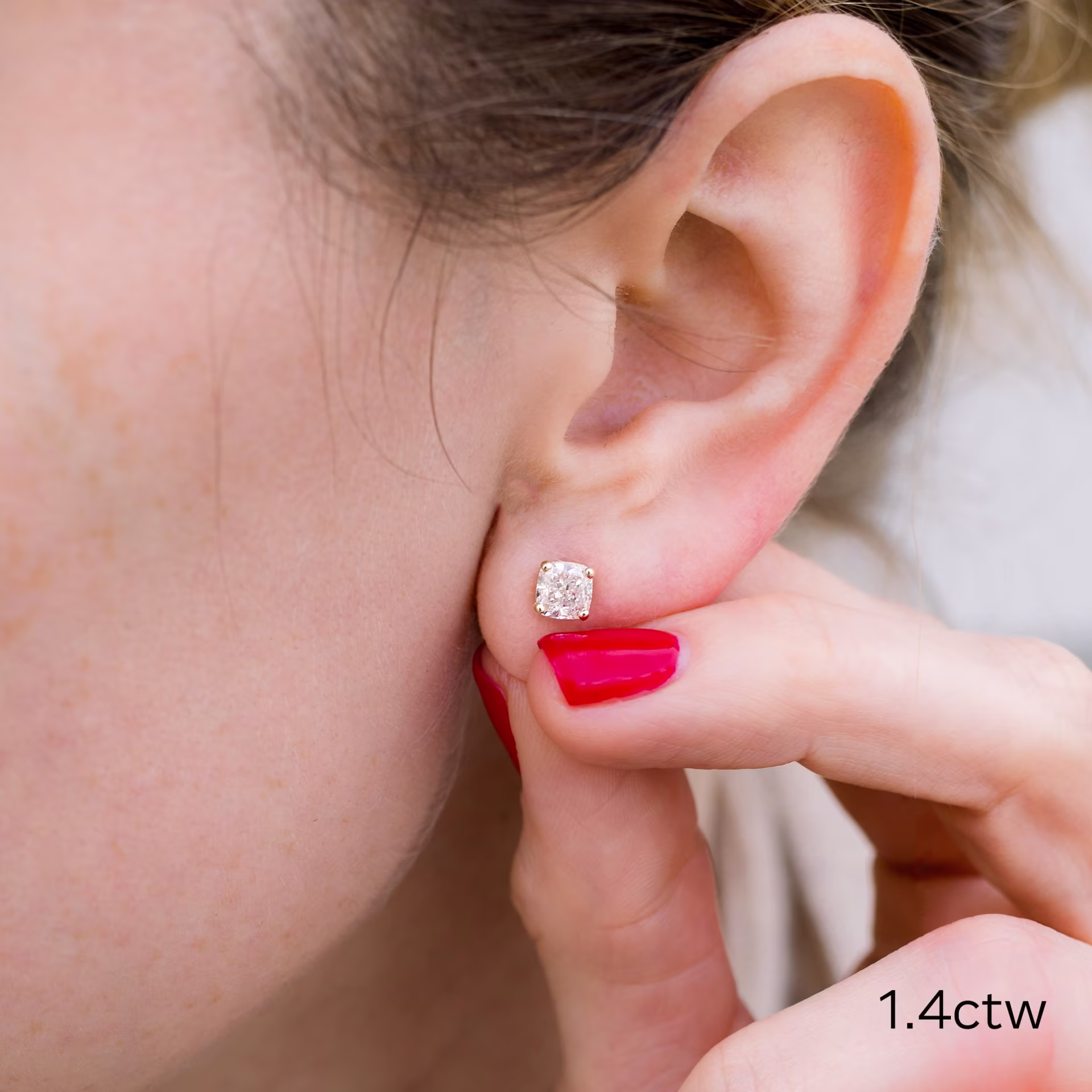 yellow gold 1.5 ct cushion cut lab diamond stud earrings ada diamonds design ad 292