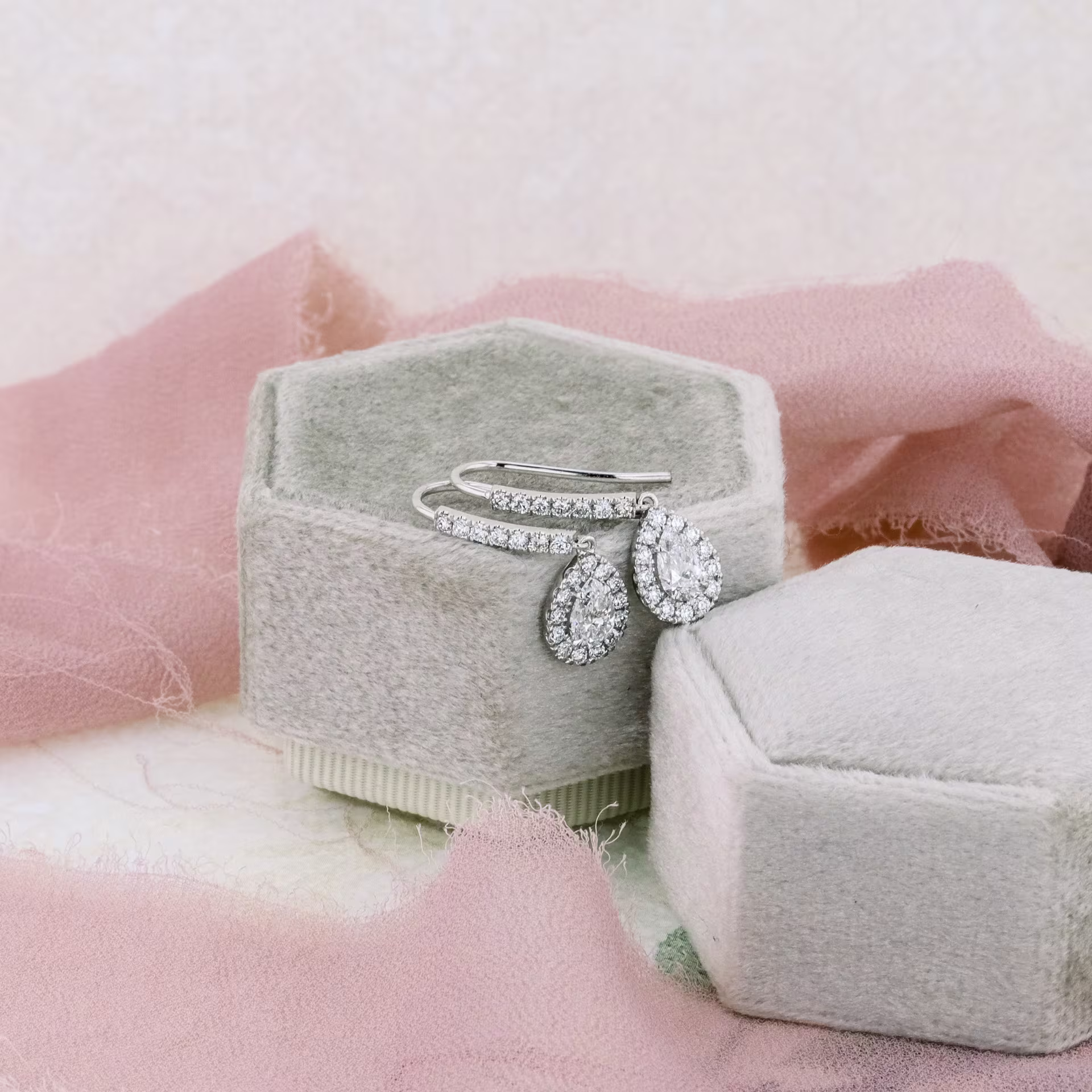 white gold pear halo lab diamond drop earrings ada diamonds design ad 184 macro