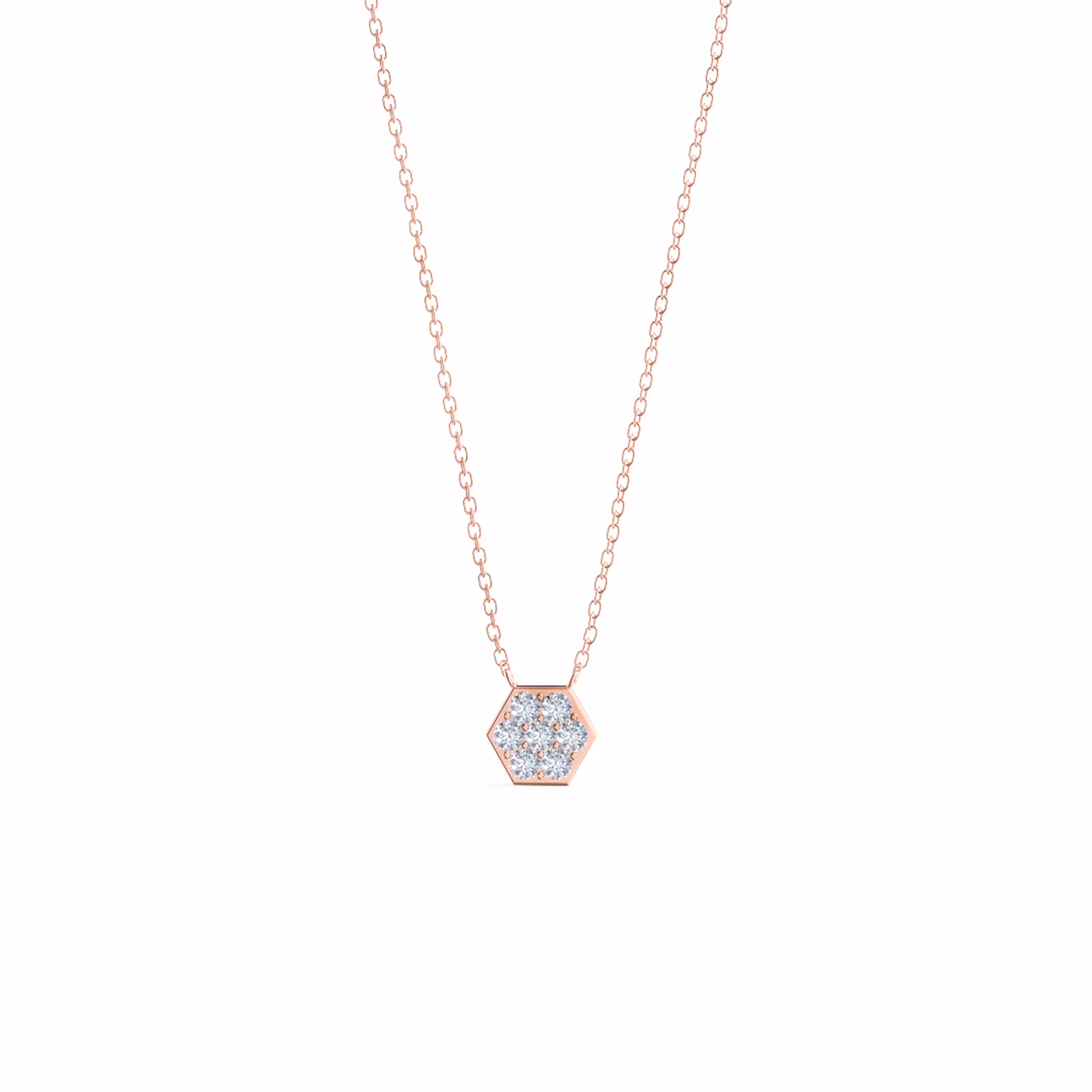 0.21 Carat Round Lab Grown Diamonds set in Rose Gold Carbon Necklace (Main View)