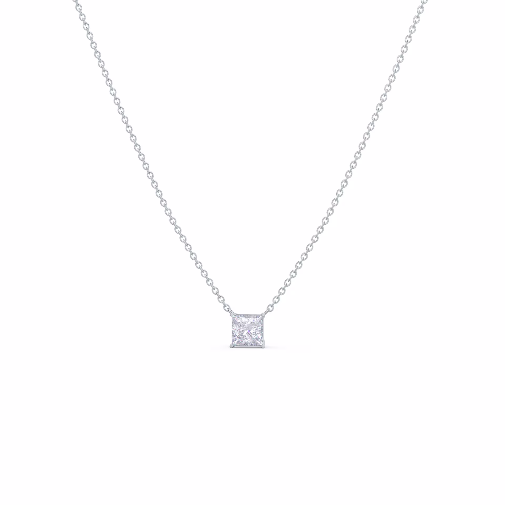 0.7 ct Lab Diamonds set in Platinum Floating Princess Cut Diamond Pendant (Main View)
