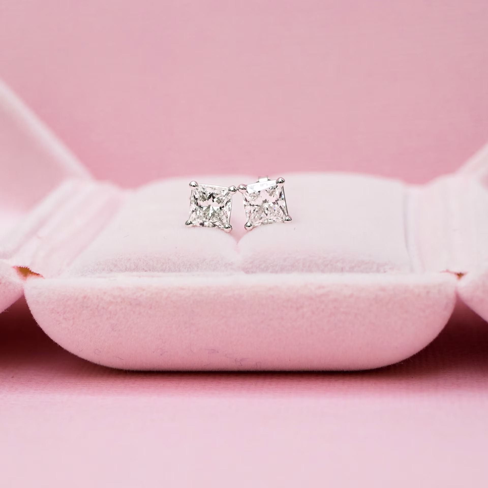 white gold three carat princess cut lab diamond stud earrings ada diamonds 002