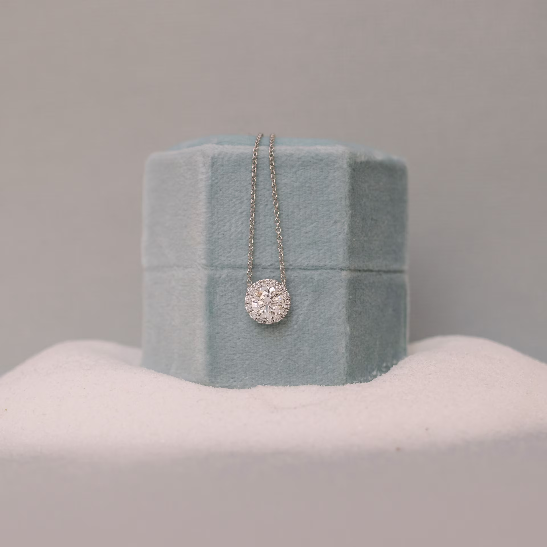 white gold 1ct round lab diamond heavenly halo pendant necklace ada diamonds design ad 013 macro