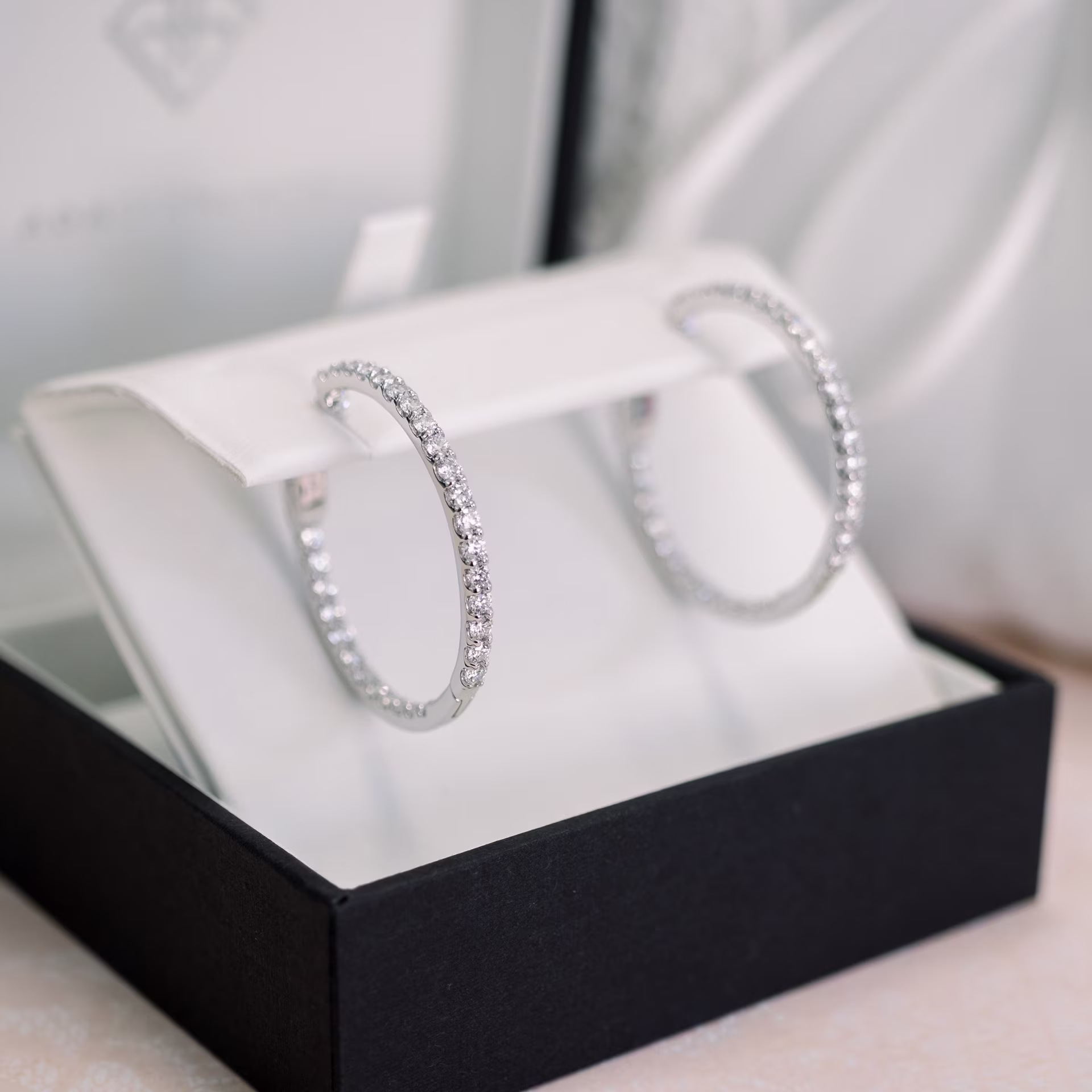 platinum 3 ct lab diamond inside out hoops ada diamonds design ad008