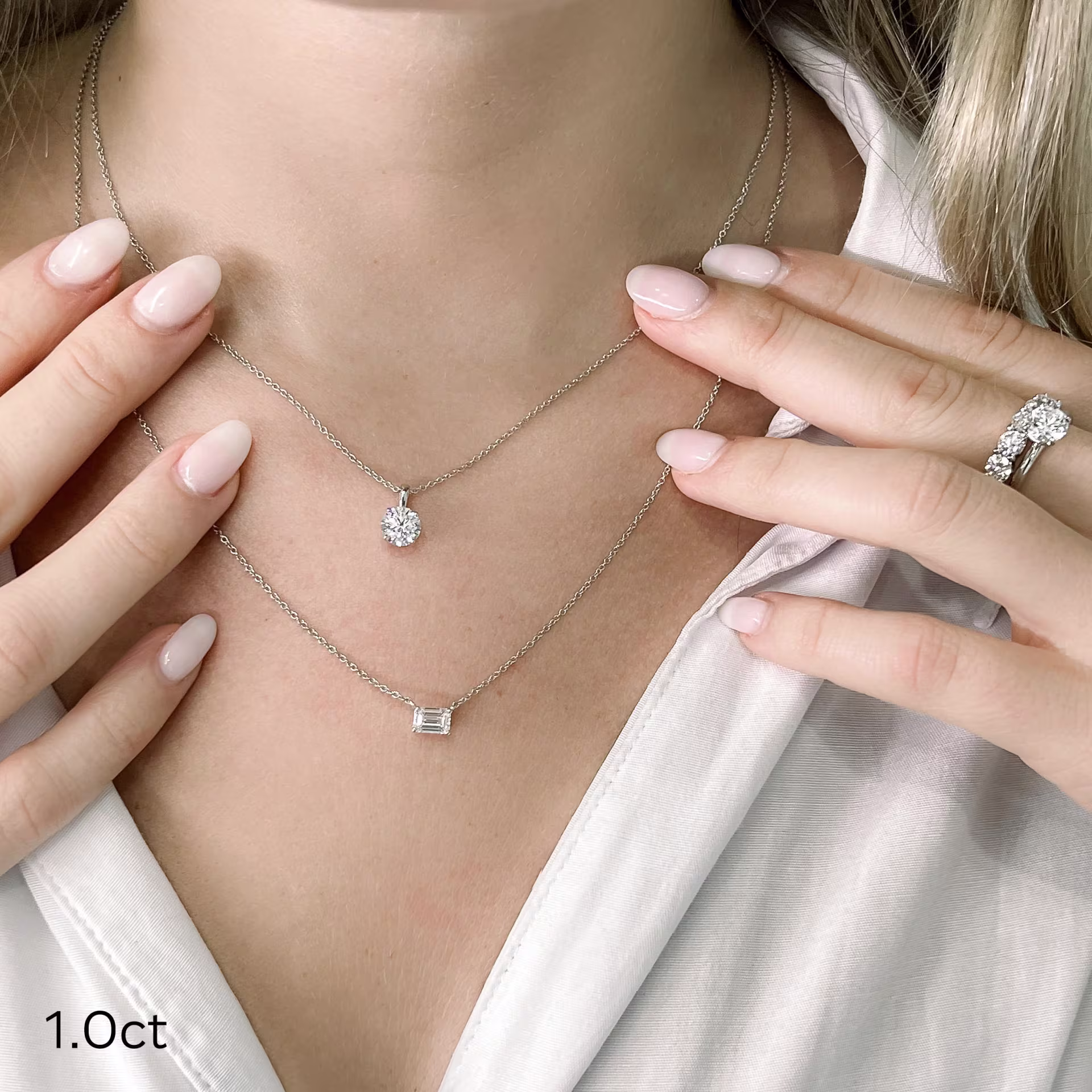 1.0 Carat Diamonds set in Platinum Round Diamond Classic Solitaire Pendant