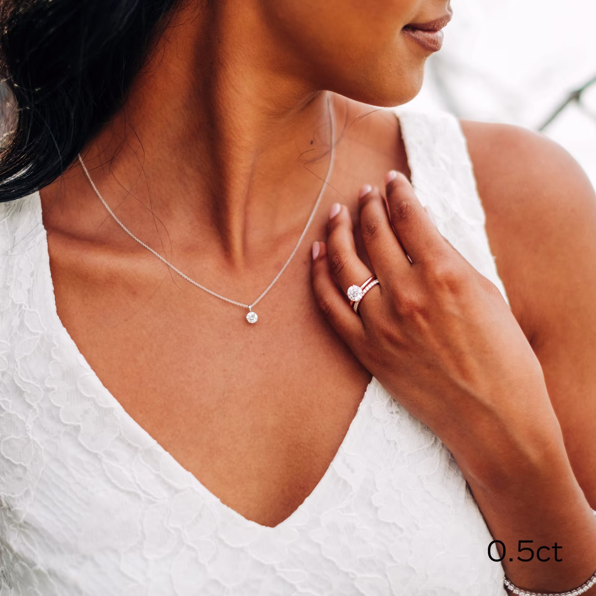 platinum lab diamond round solitaire necklace ada diamonds