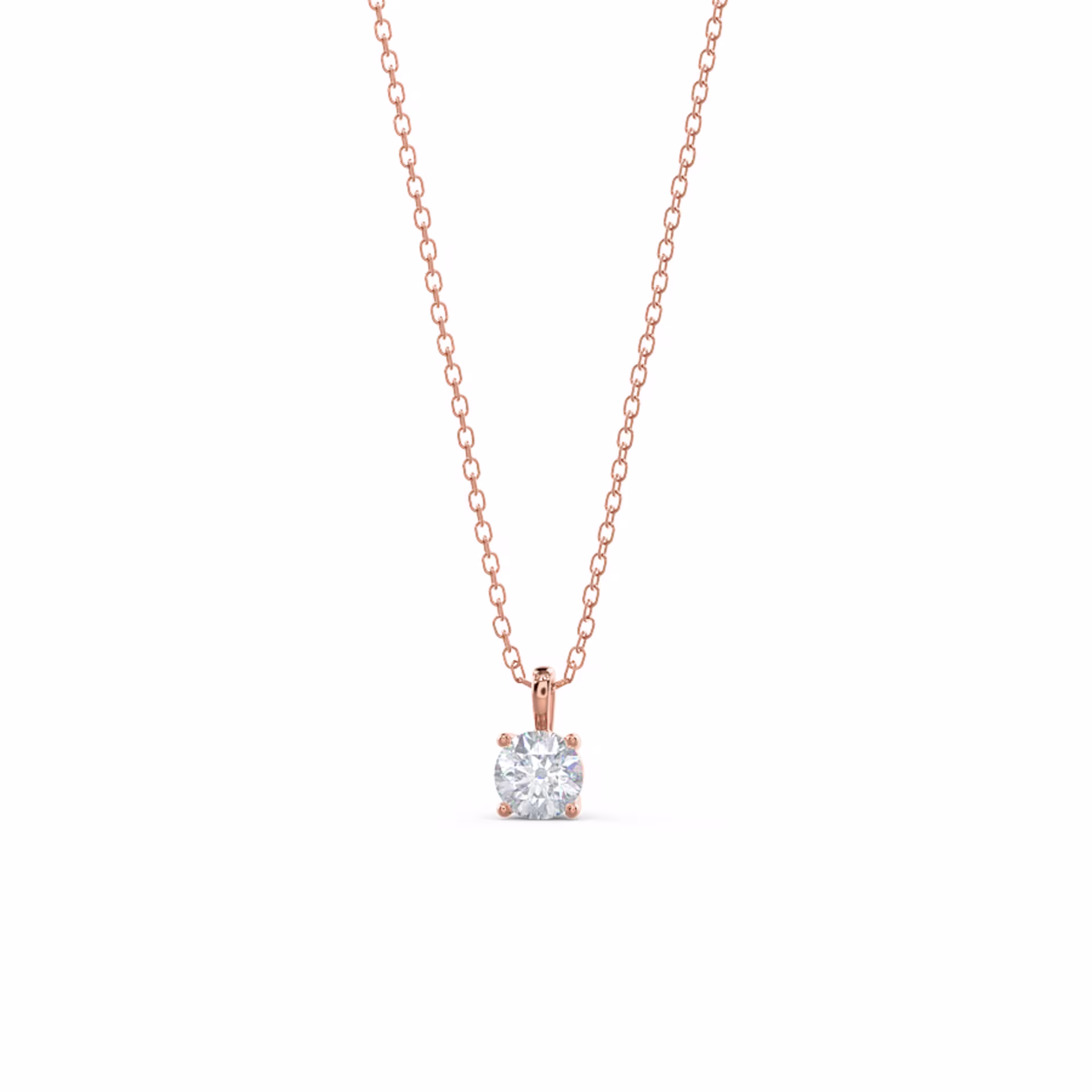 0.5 Carat Lab Diamonds set in Rose Gold Classic Round Pendant (Main View)