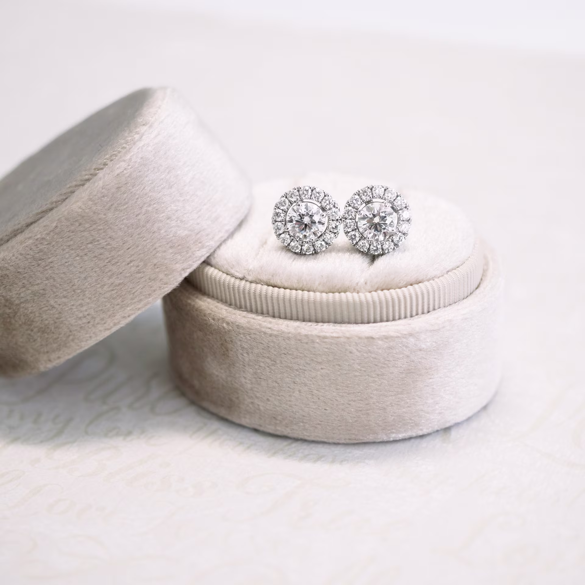 single halo jackets with lab diamond studs