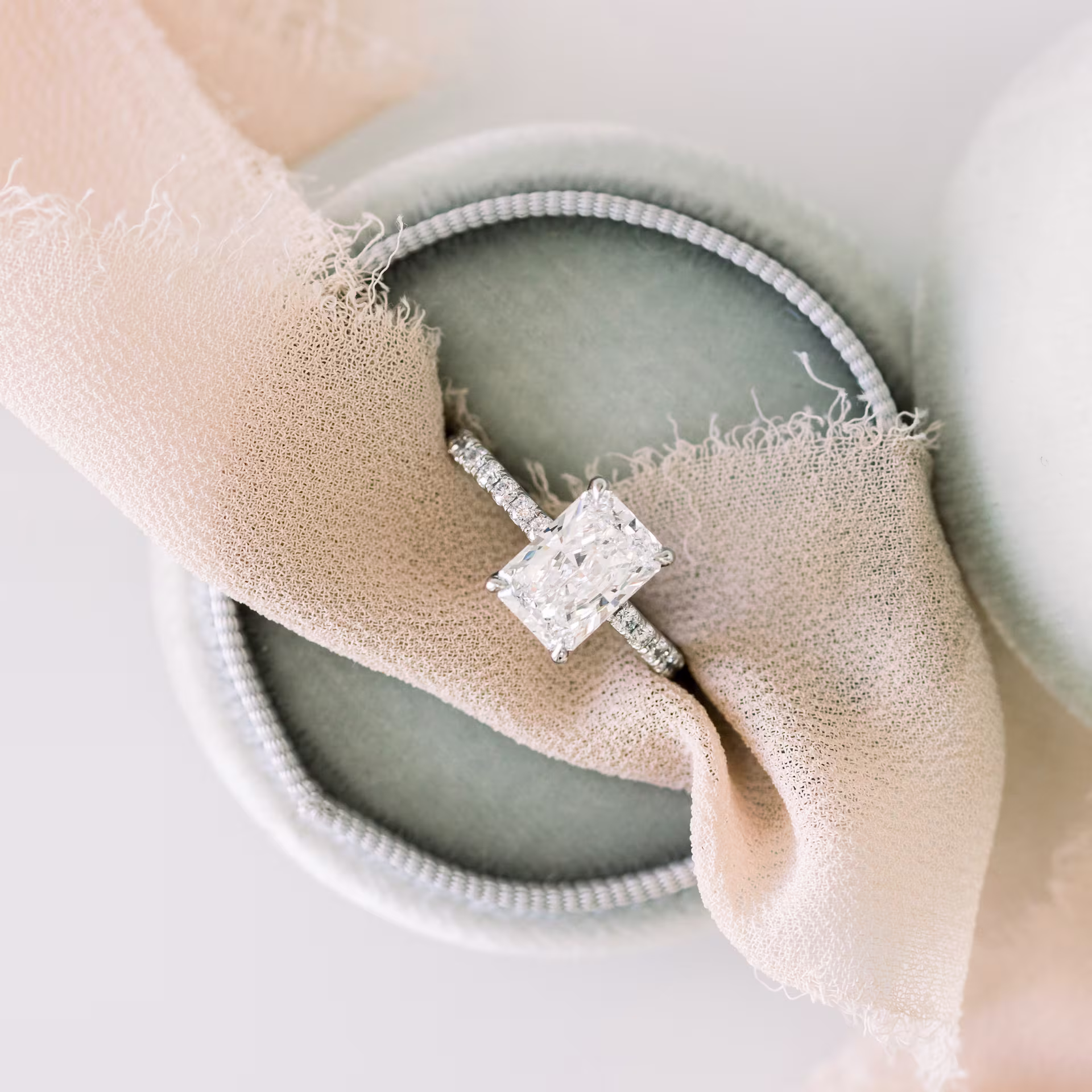 2ct radiant cut in pave setting