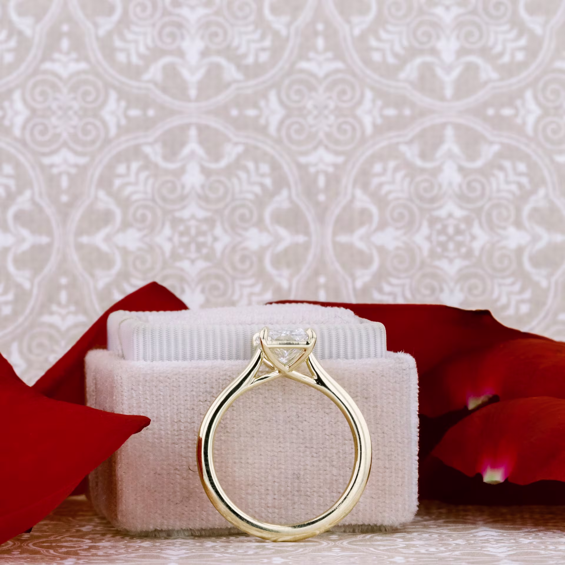 yellow gold 2 ct radiant cut trellis lab created diamond solitaire engagement ring ada diamonds design ad 333 profile view