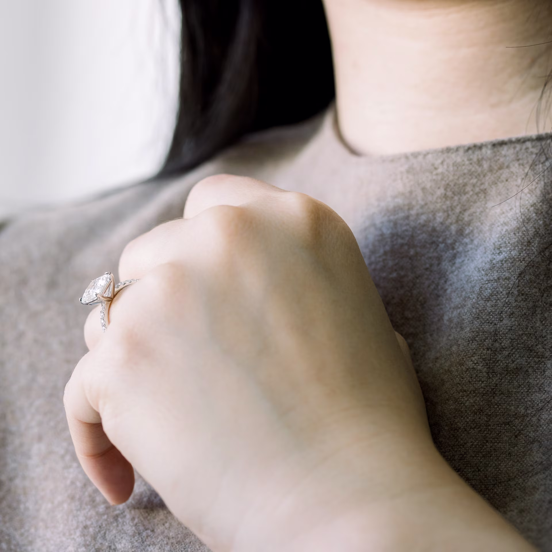 lab diamond engagement ring