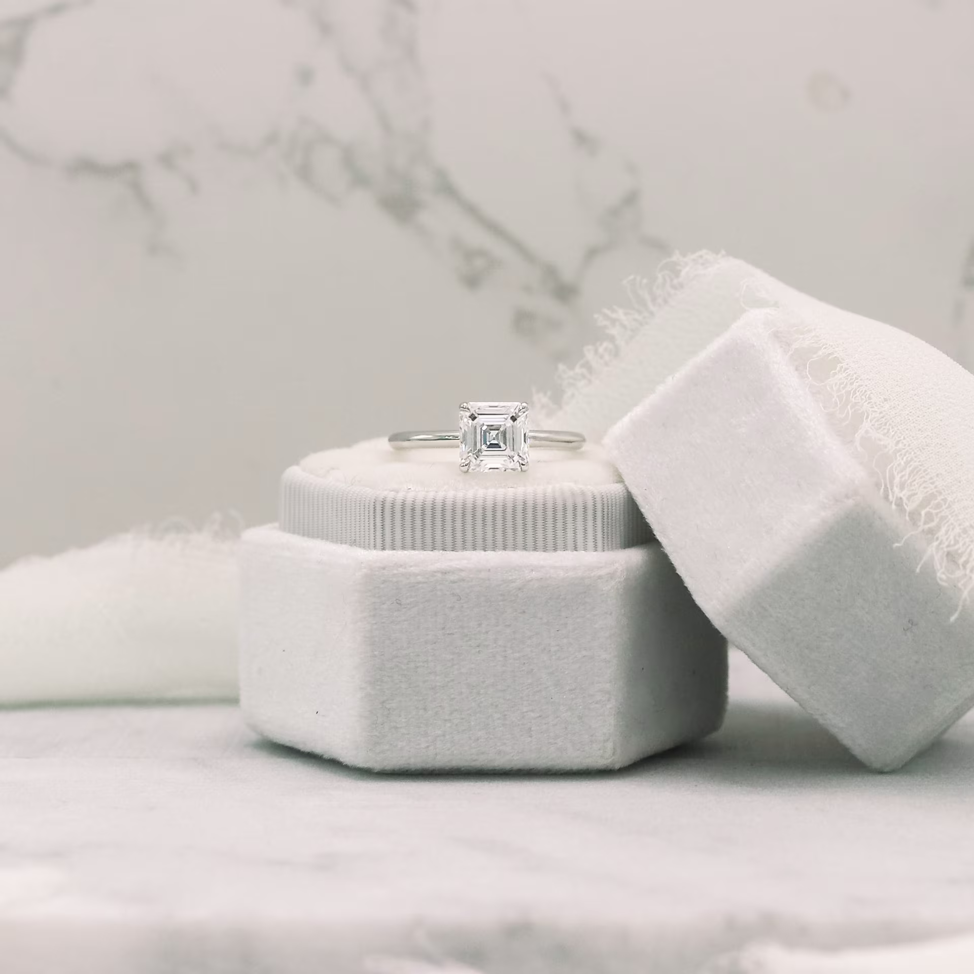 platinum 2 carat asscher cut lab diamond petite solitaire engagement ring ada diamonds design ad234