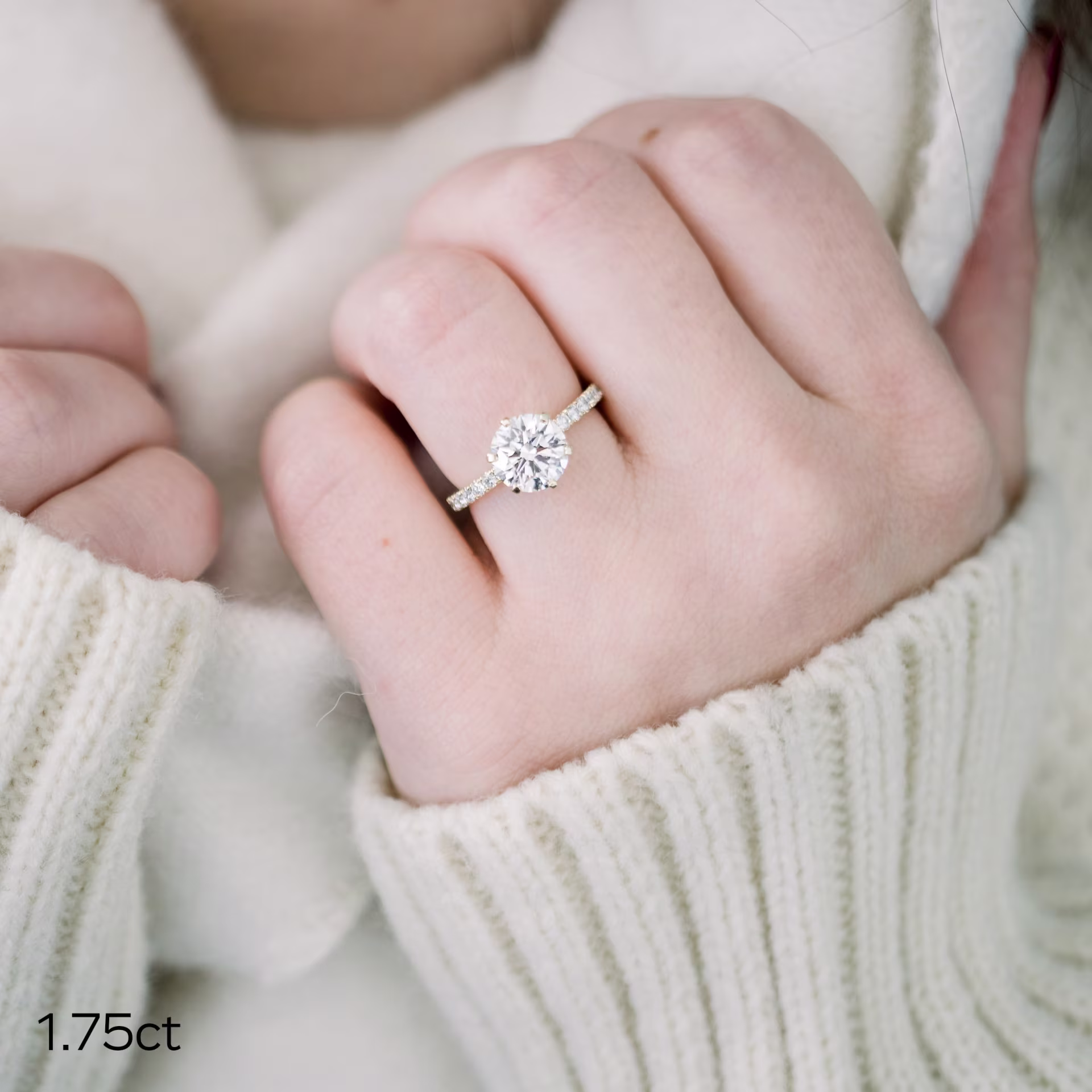 1.75 ct Diamonds set in Platinum Round Six Prong Pavé Setting (Main View)