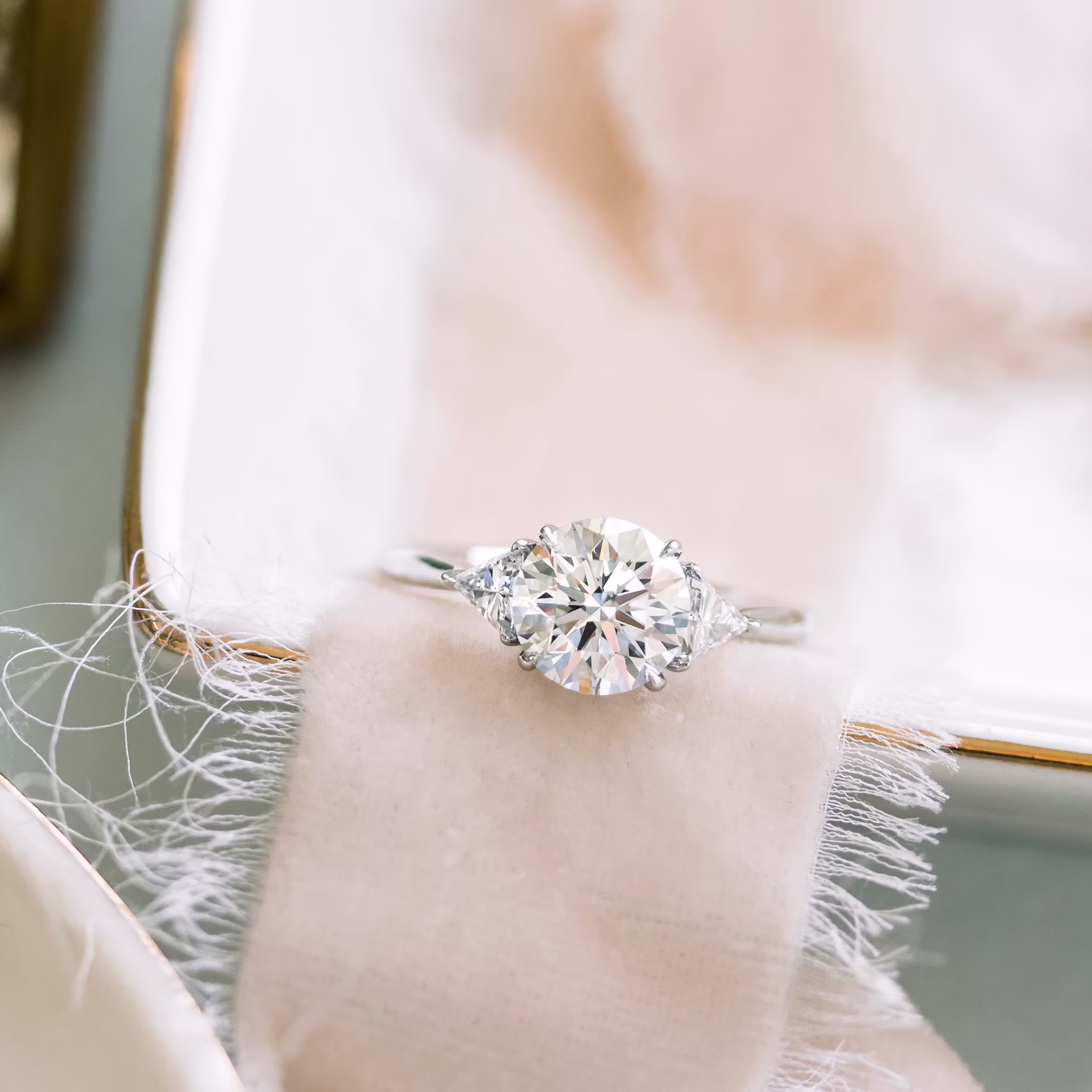 2ct lab diamond in trillion setting