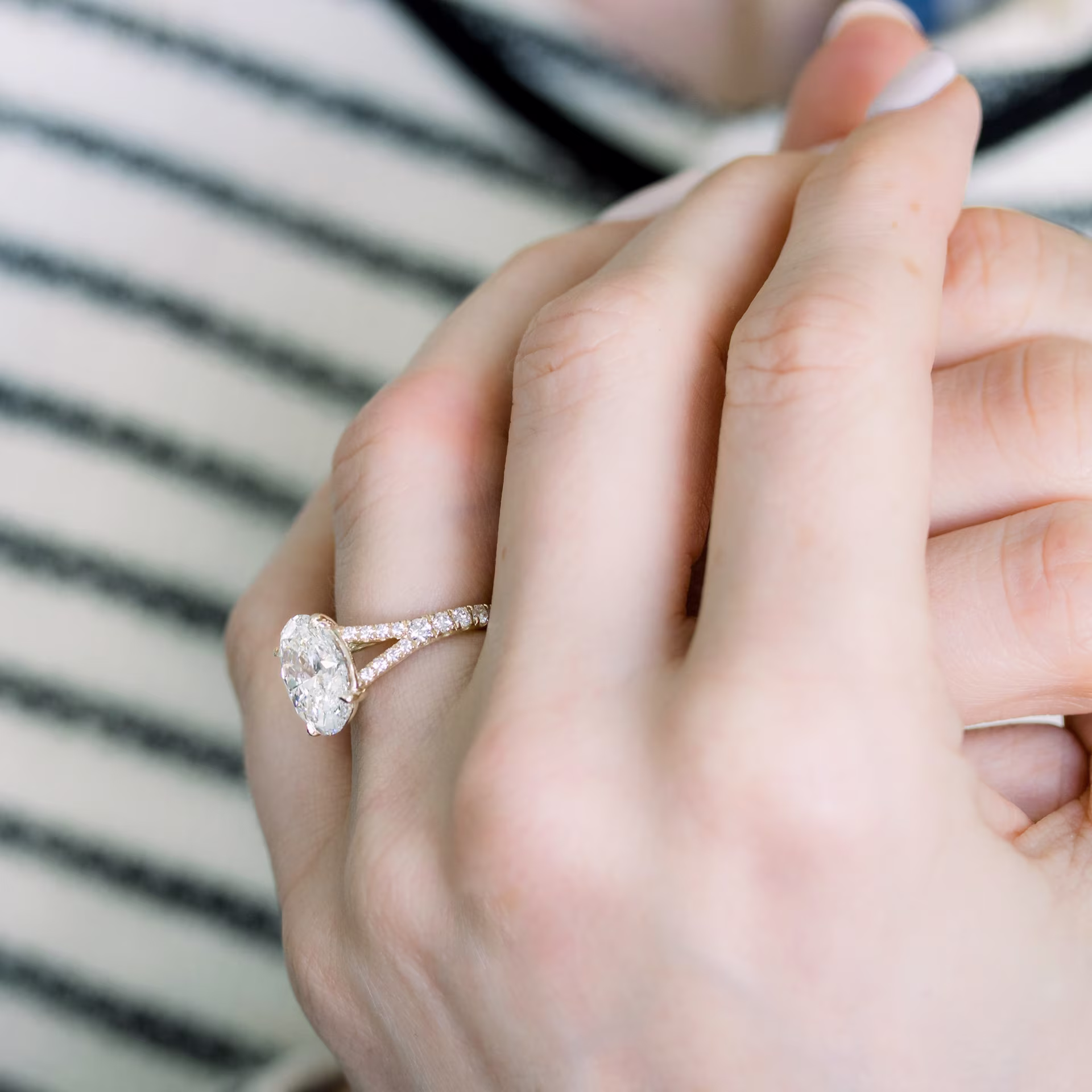 lab created pave split shank setting