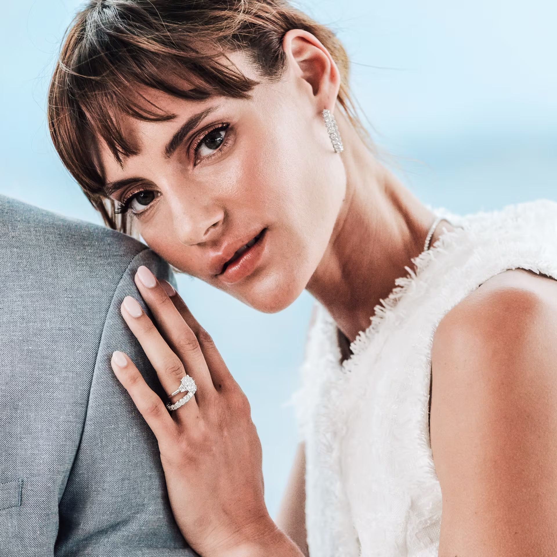 platinum 3.5 carat cushion cut and trapezoid three stone lab diamond engagement ring ada diamonds design ad 475