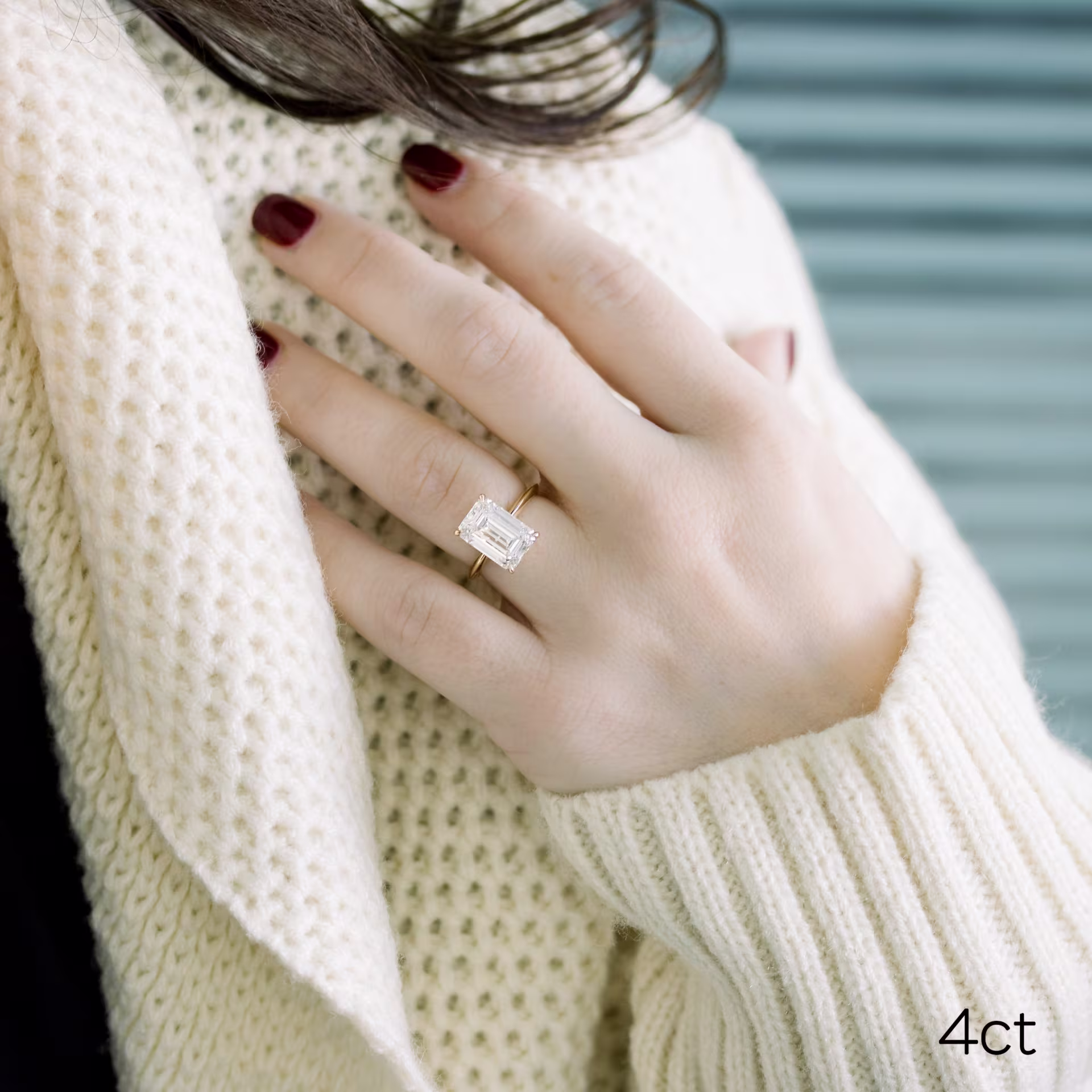 4ct emerald cut in solitaire
