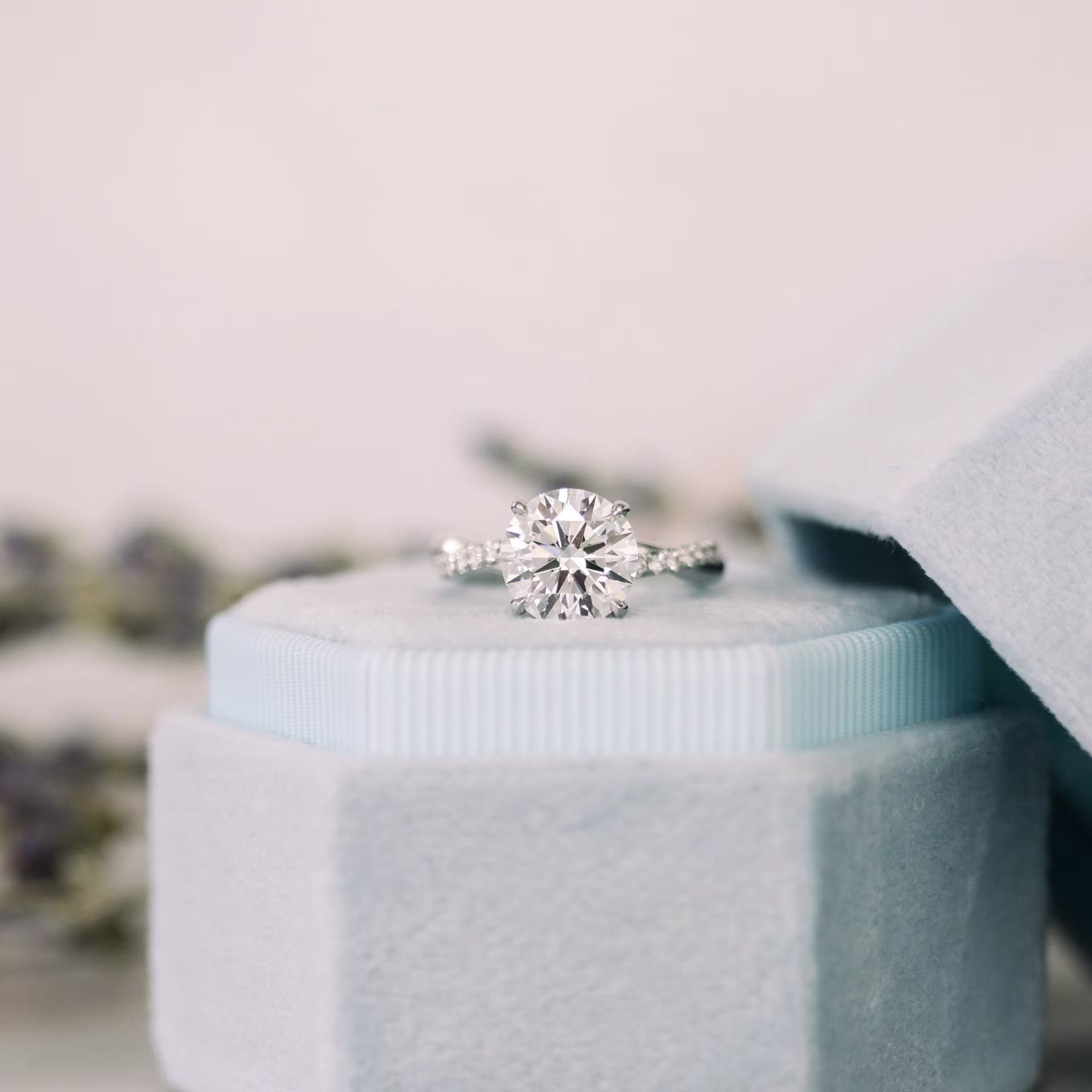 platinum 2 ct lab diamond engagement ring with twisting diamond band ada diamonds design ad 154 macro