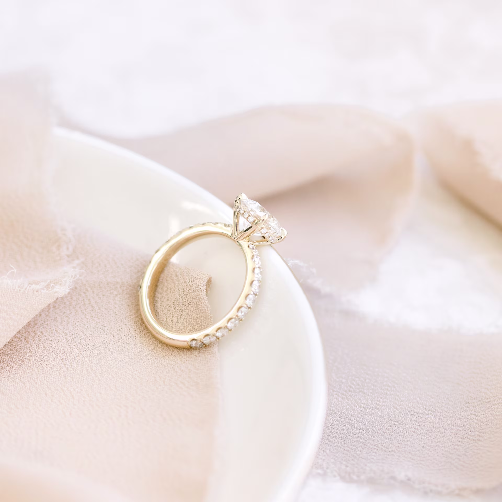 18k yellow gold petite four prong pave setting 2.5ct round brilliant lab created diamond engagement ring ada diamonds design ad-134