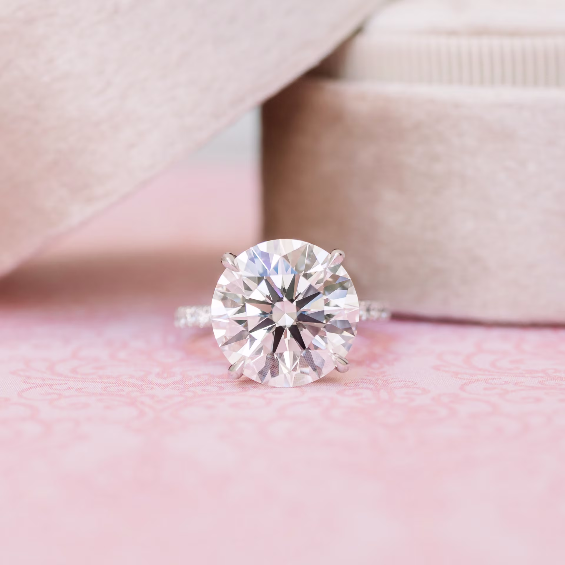 6ct lab diamond in pave setting