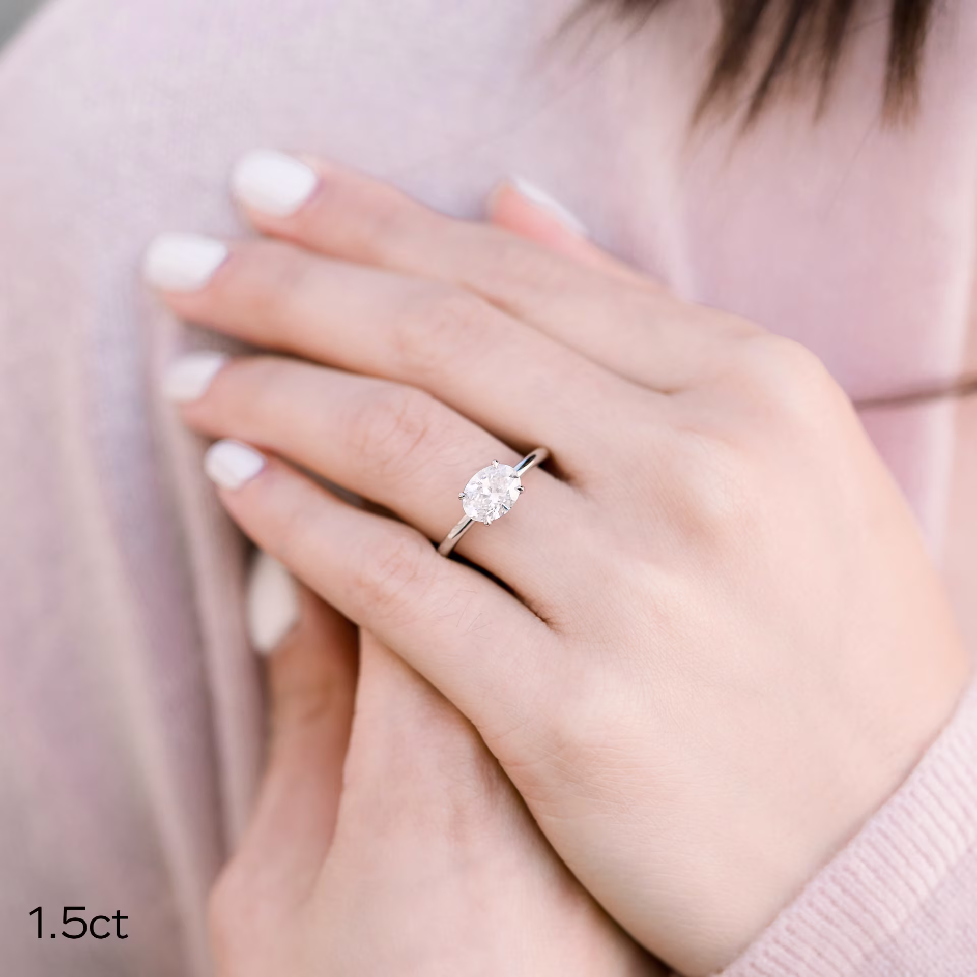 east west oval solitaire