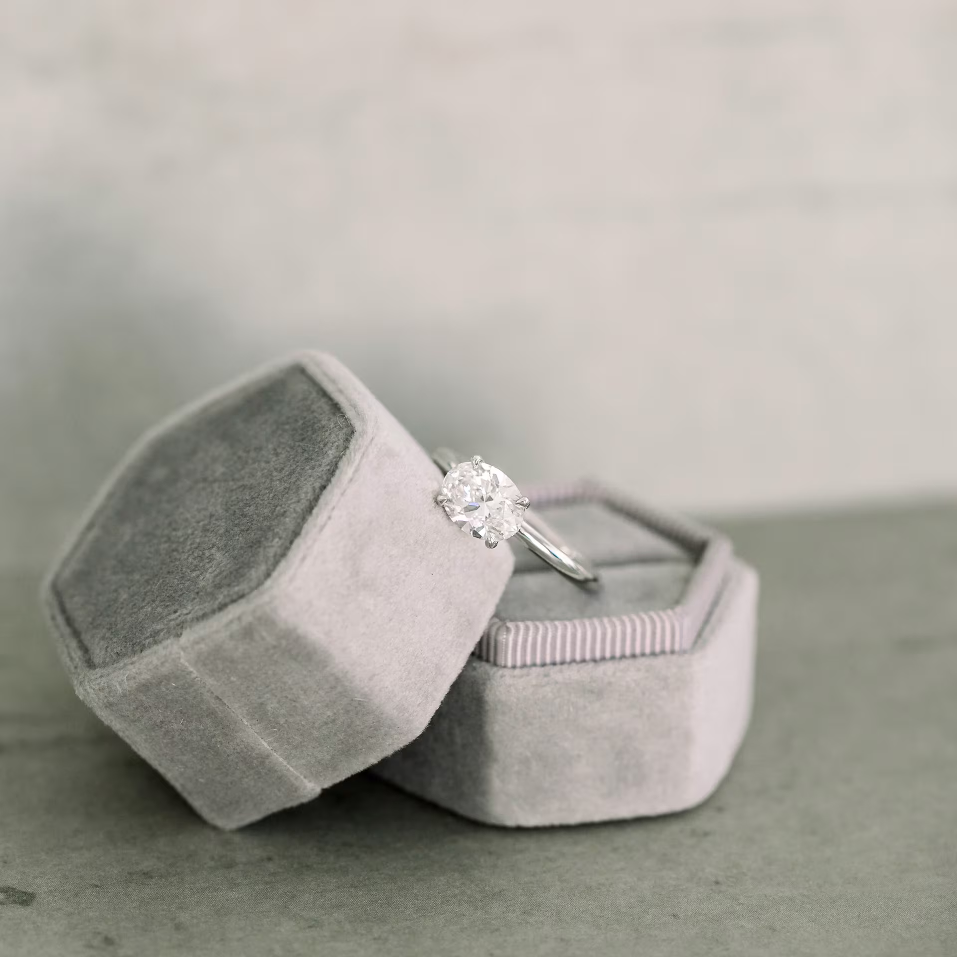 Platinum 1.5 Carat East-West Oval Lab Diamond Solitaire Engagement Ring Ada Diamonds Design AD-371 Second View