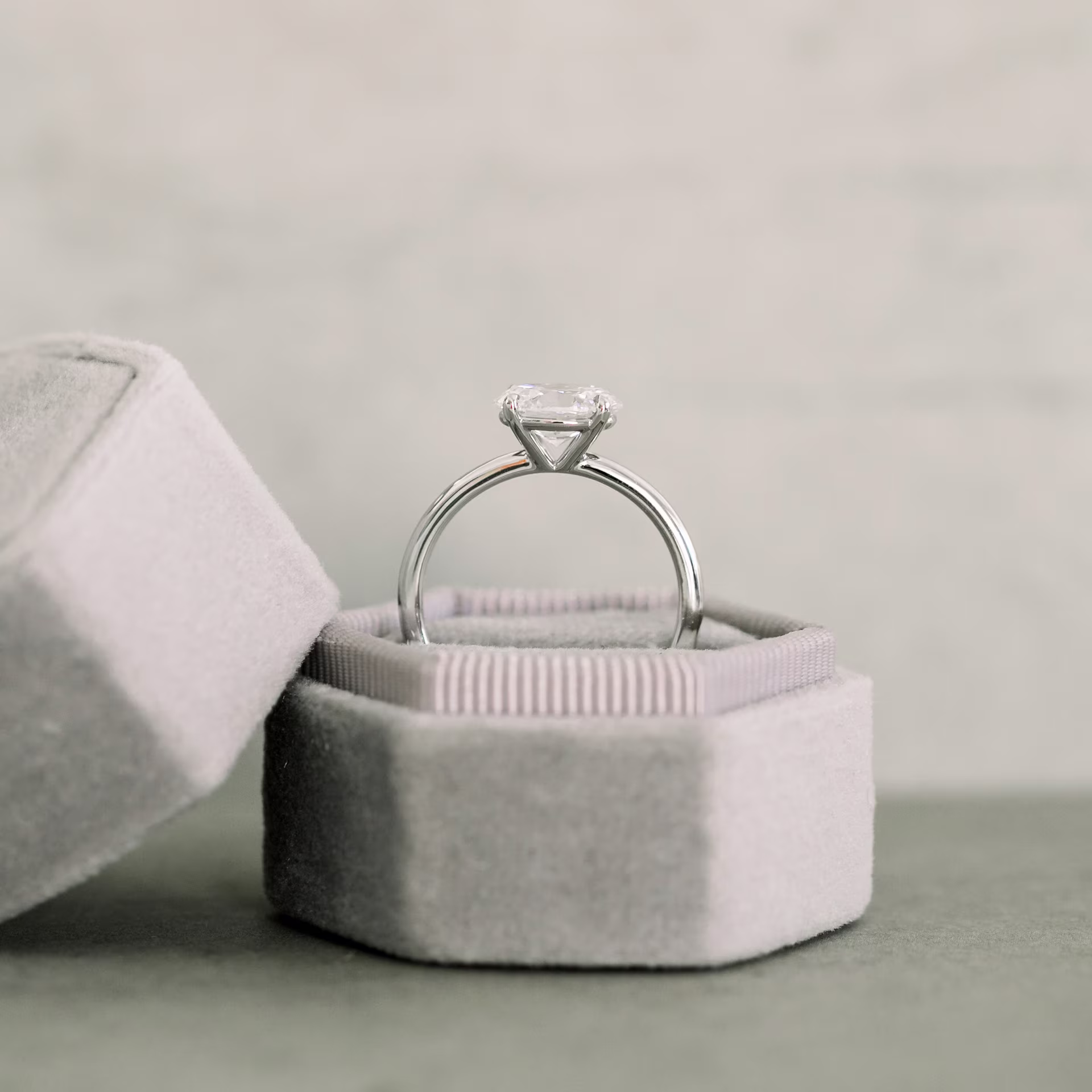 Platinum 1.5ct East-West Oval Lab Diamond Solitaire Engagement Ring Ada Diamonds Design AD-371 Profile