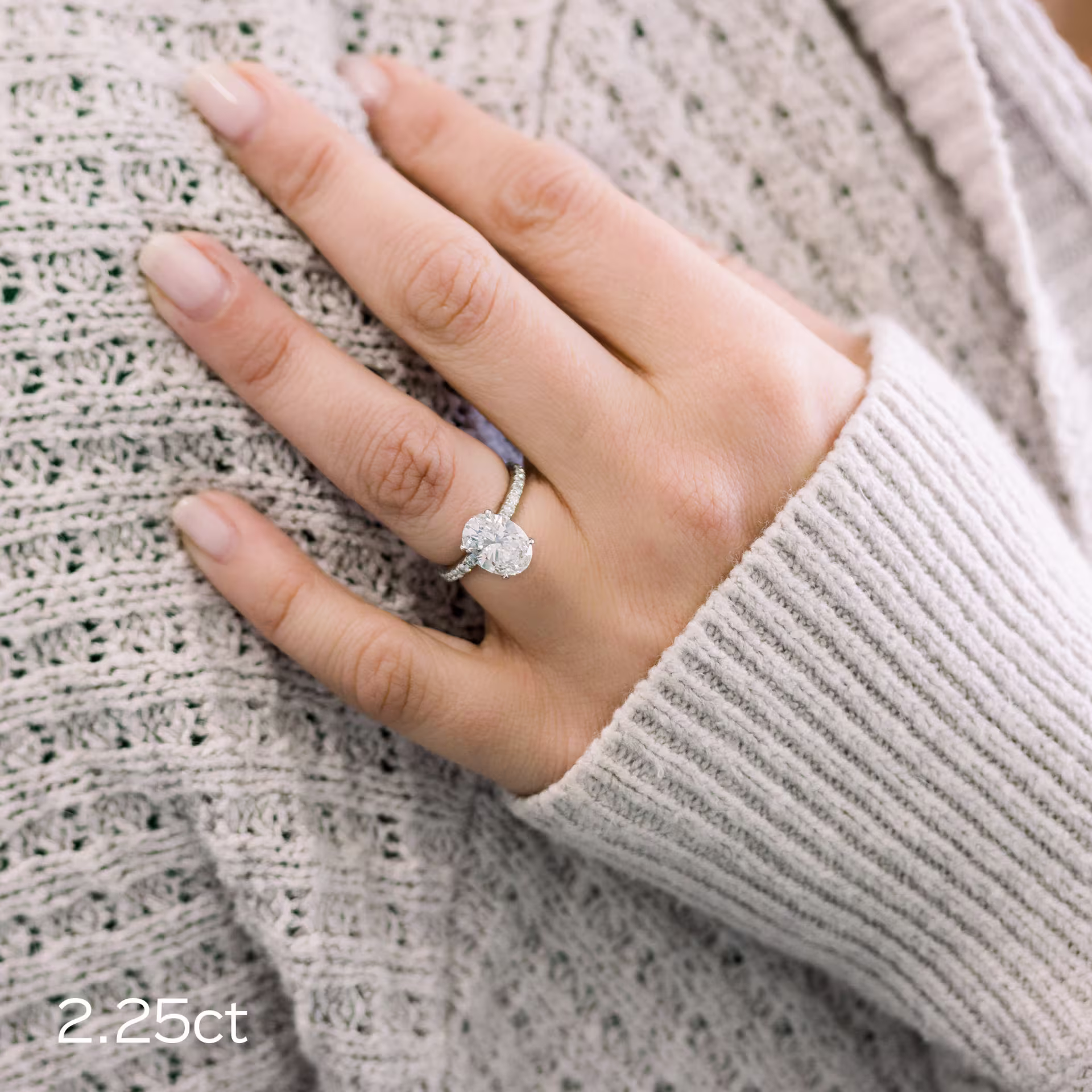 2.25ct oval in pave setting