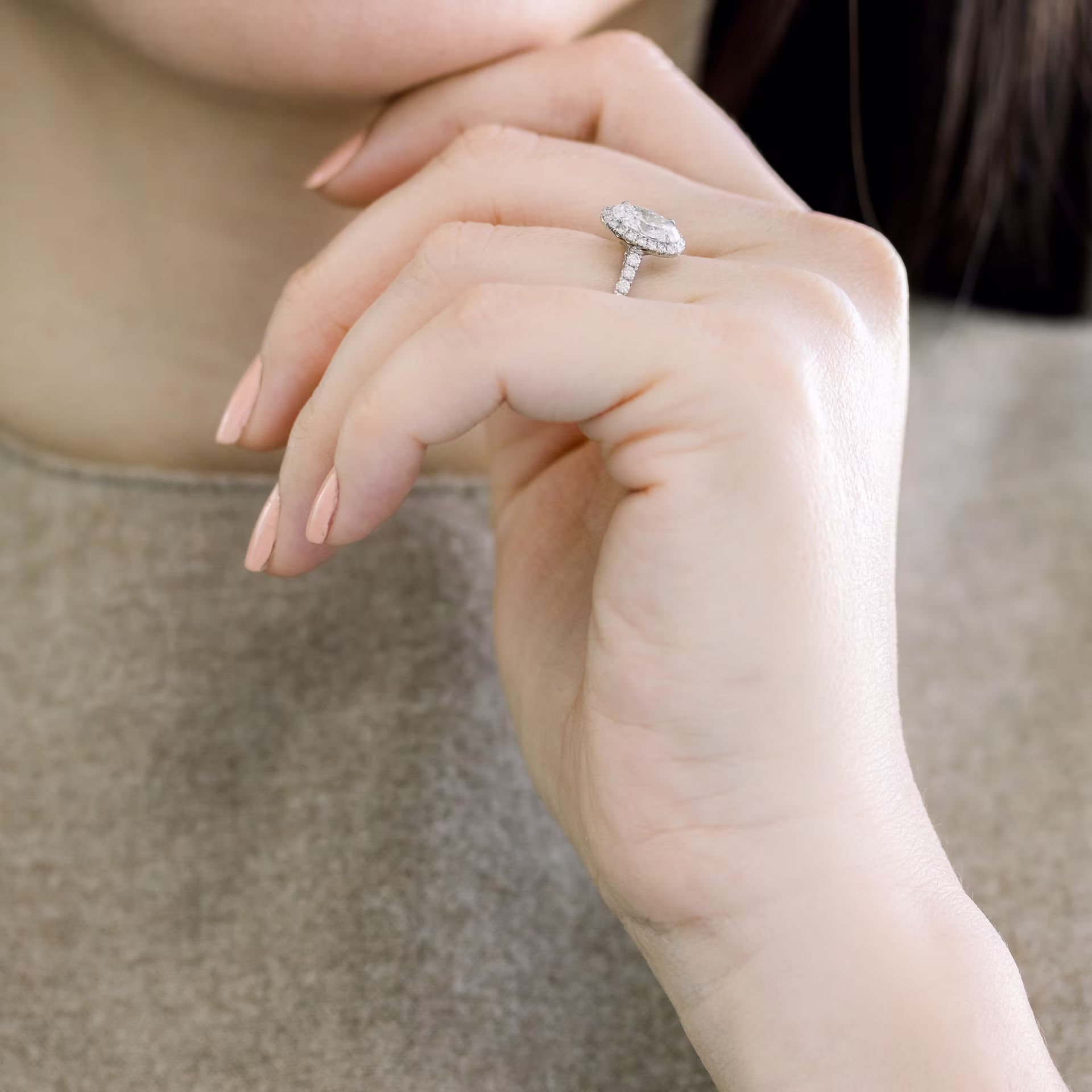 1.25ct oval lab diamond in halo engagement ring setting ada diamonds design ad 303