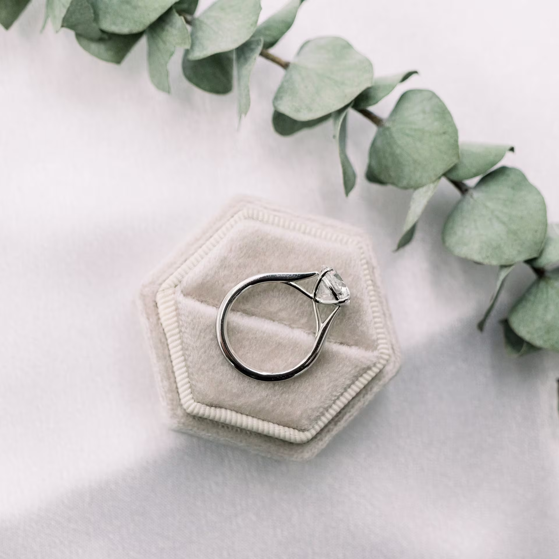 platinum 2 ct round manmade diamond trellis solitaire engagement ring platinum ada diamonds design  ad069 profile view