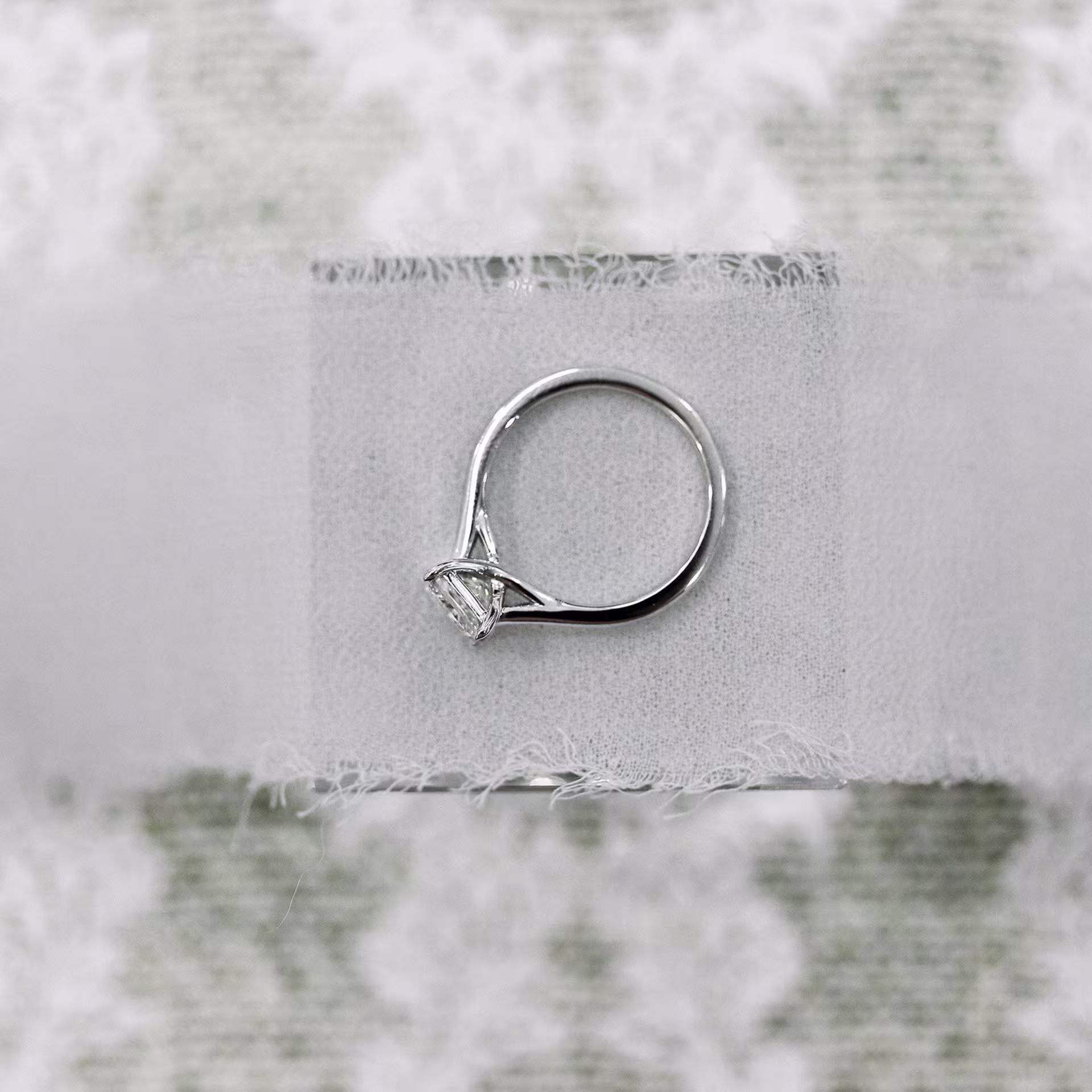 Platinum 1ct Princess Solitaire Lab Diamond Engagement Ring Ada Diamonds Design AD-342 Profile View