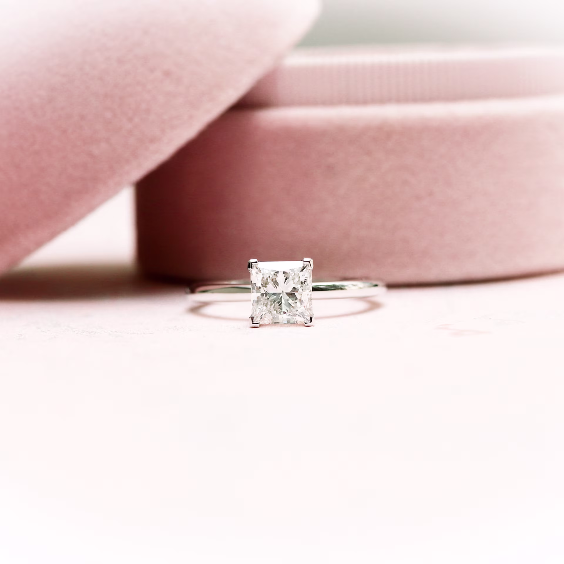 Platinum 1.25ct Princess Cut Solitaire with Lab Diamond Ada Diamonds Design AD-227 Artistic