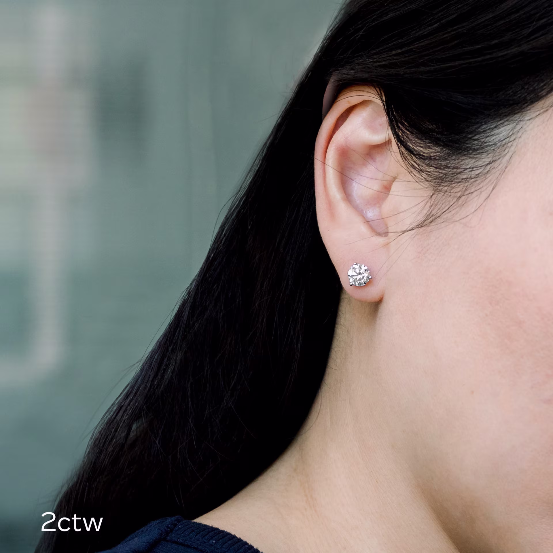 14k white gold 2ct martini studs ada diamonds design ad 252