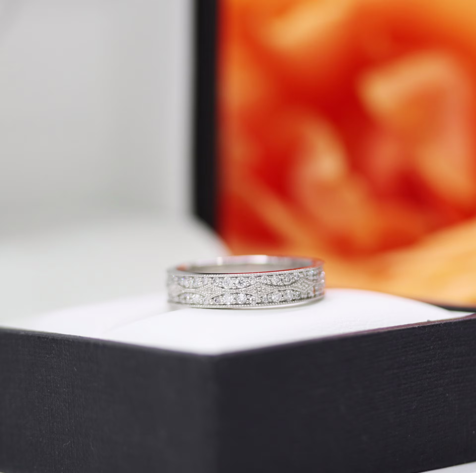 Custom Milgrain Lab Diamond Eternity Band AD181