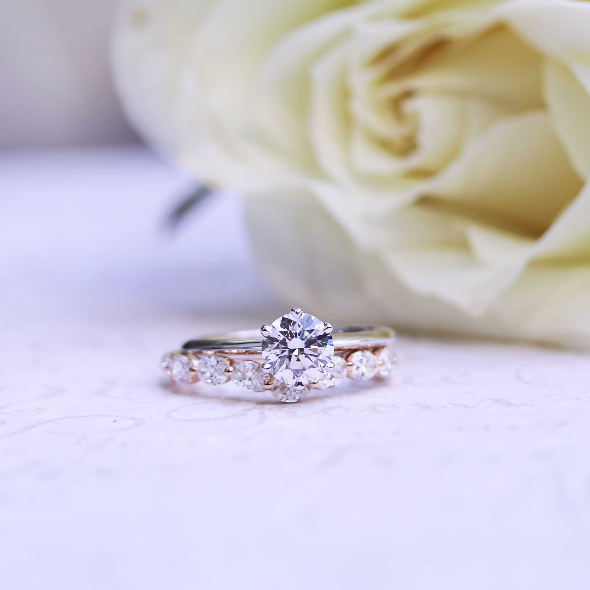 Custom Oval East West Lab Diamond Wedding Band Ada Diamonds AD-181