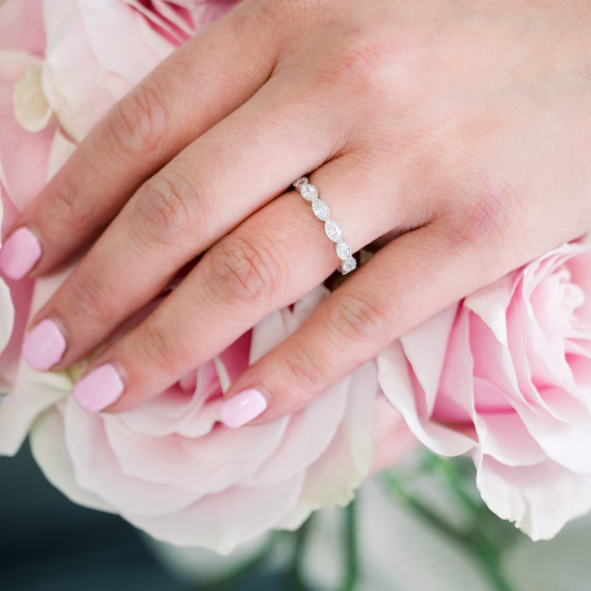 custom one carat marquise lab diamond three quarter wedding band ada diamonds design ad 262